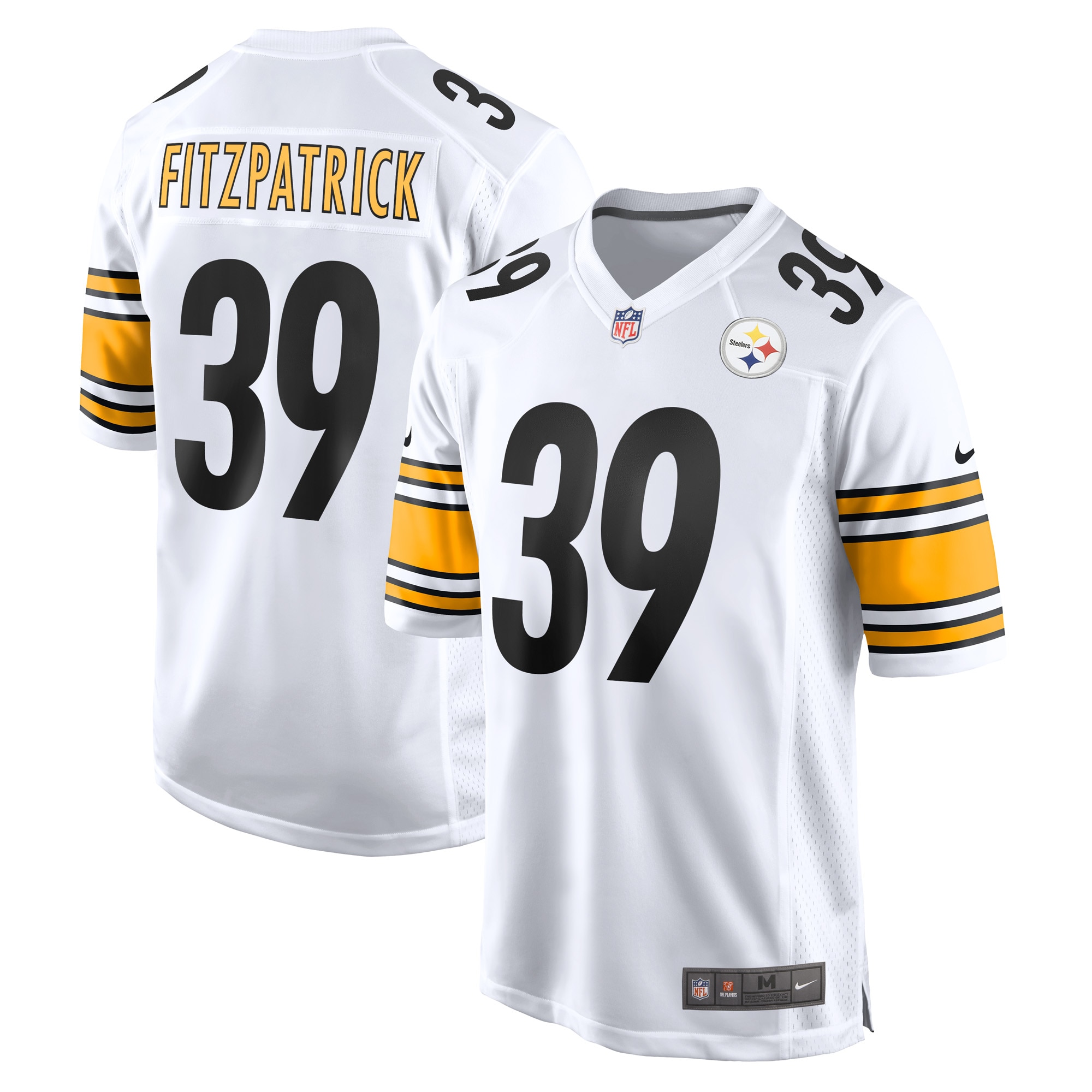 Men's Pittsburgh Steelers Minkah Fitzpatrick White Game Player Jersey JS6591 Saliibo