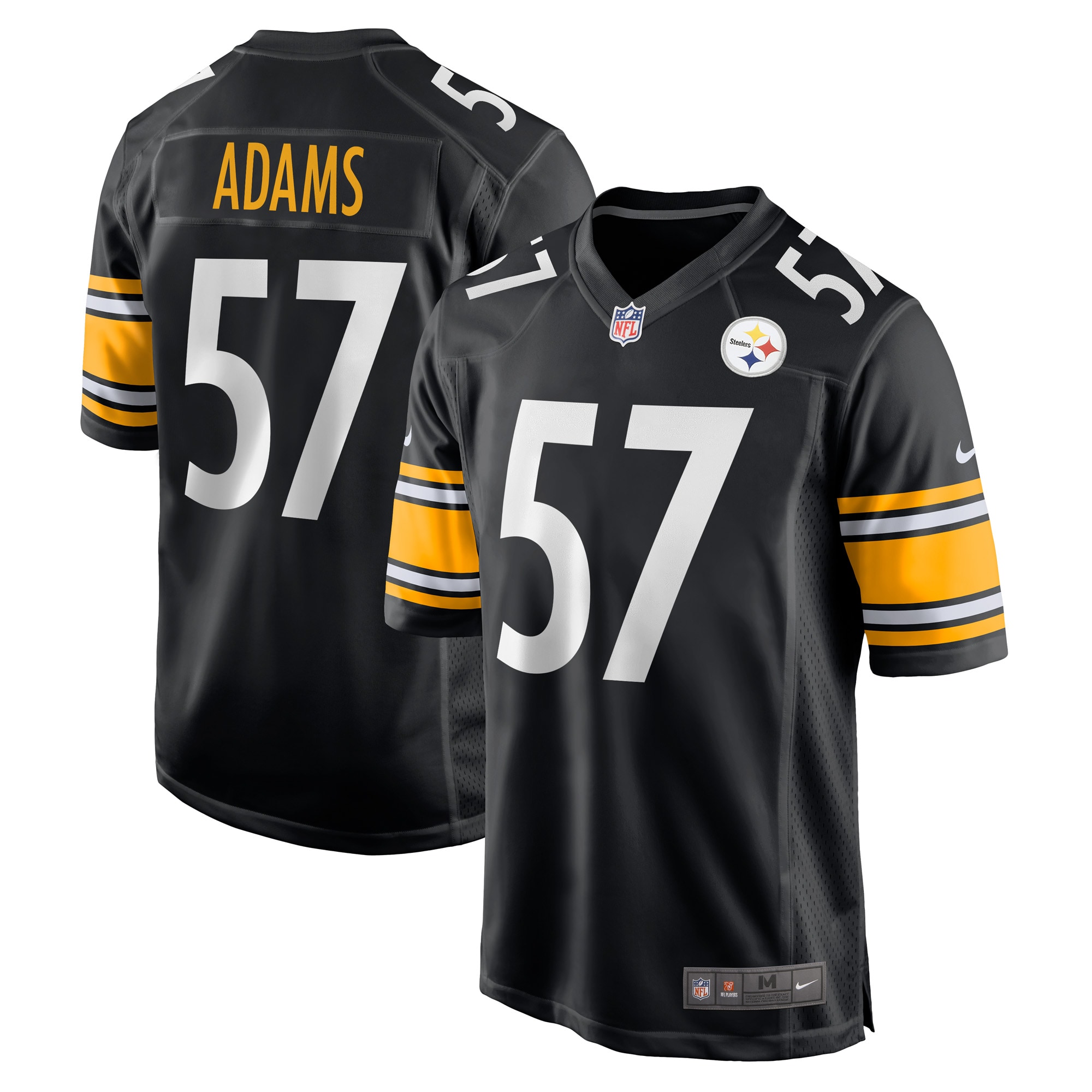 Men's Pittsburgh Steelers Montravius Adams Black Game Player Jersey JS6400 Saliibo