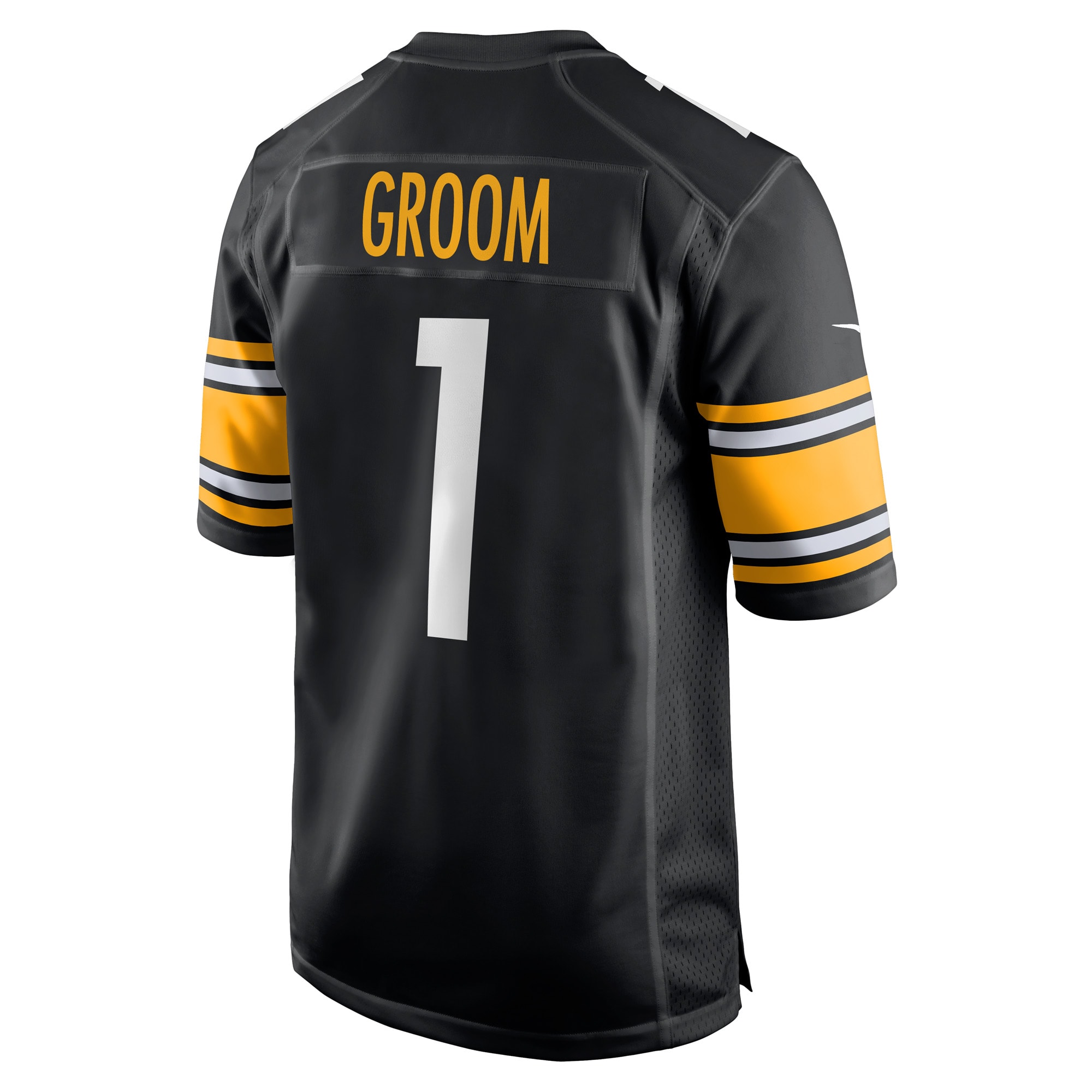 Men's Pittsburgh Steelers Number 1 Groom Black Game Jersey JS5733 Saliibo - Image 3