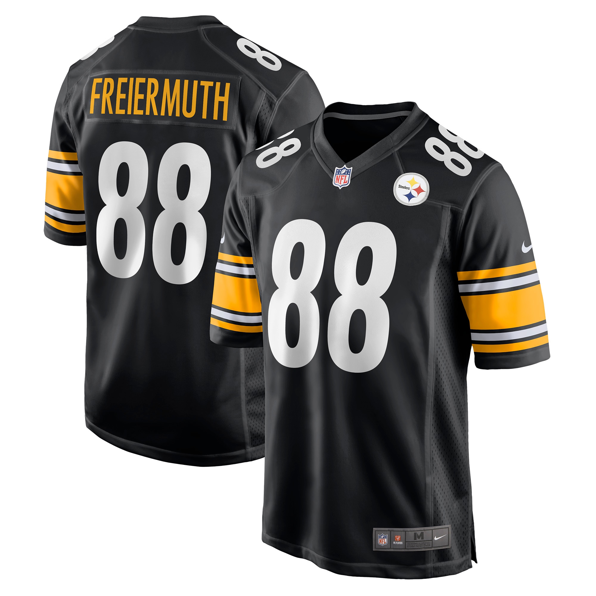 Men's Pittsburgh Steelers Pat Freiermuth Black Game Jersey JS6908 Saliibo