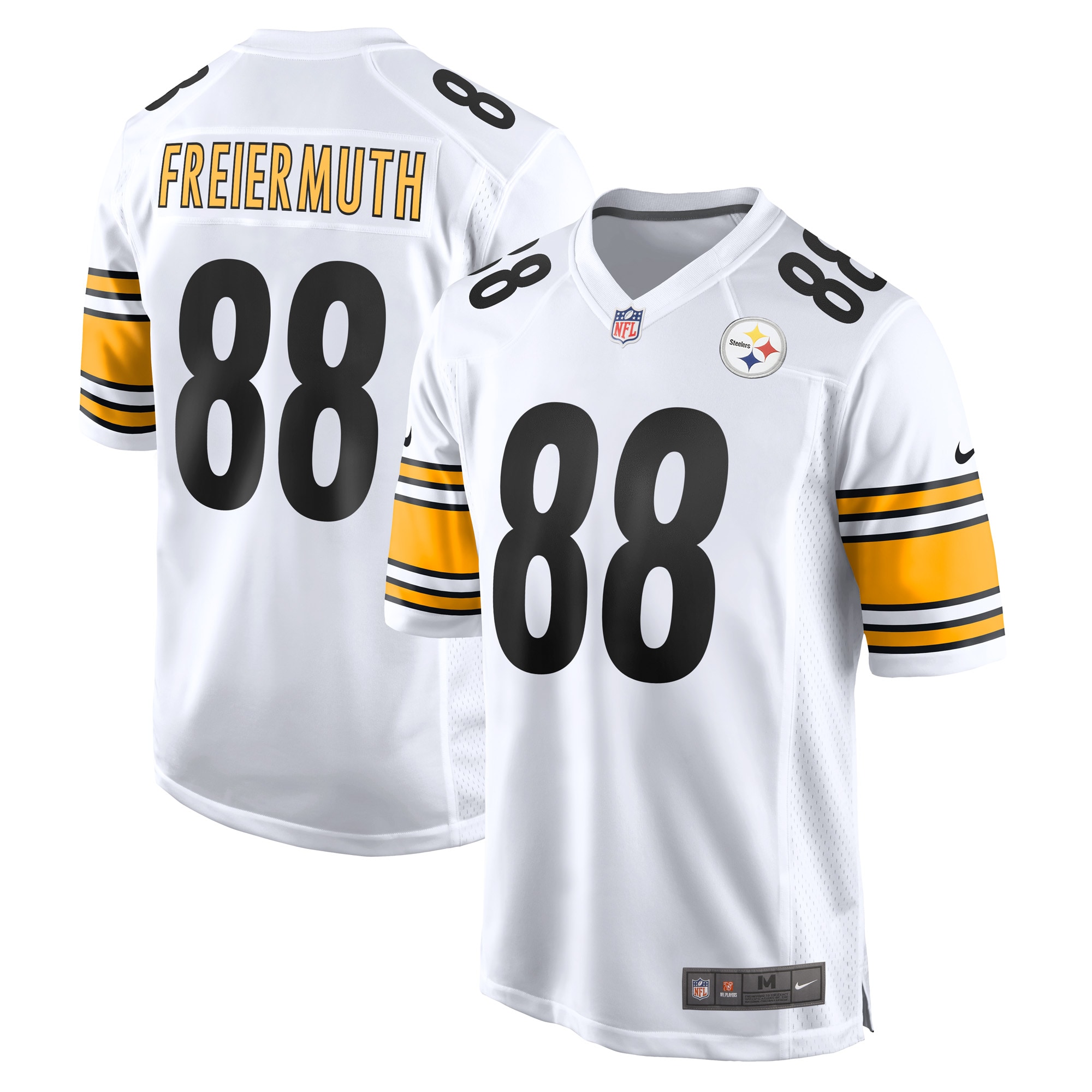 Men's Pittsburgh Steelers Pat Freiermuth White Game Player Jersey JS6111 Saliibo