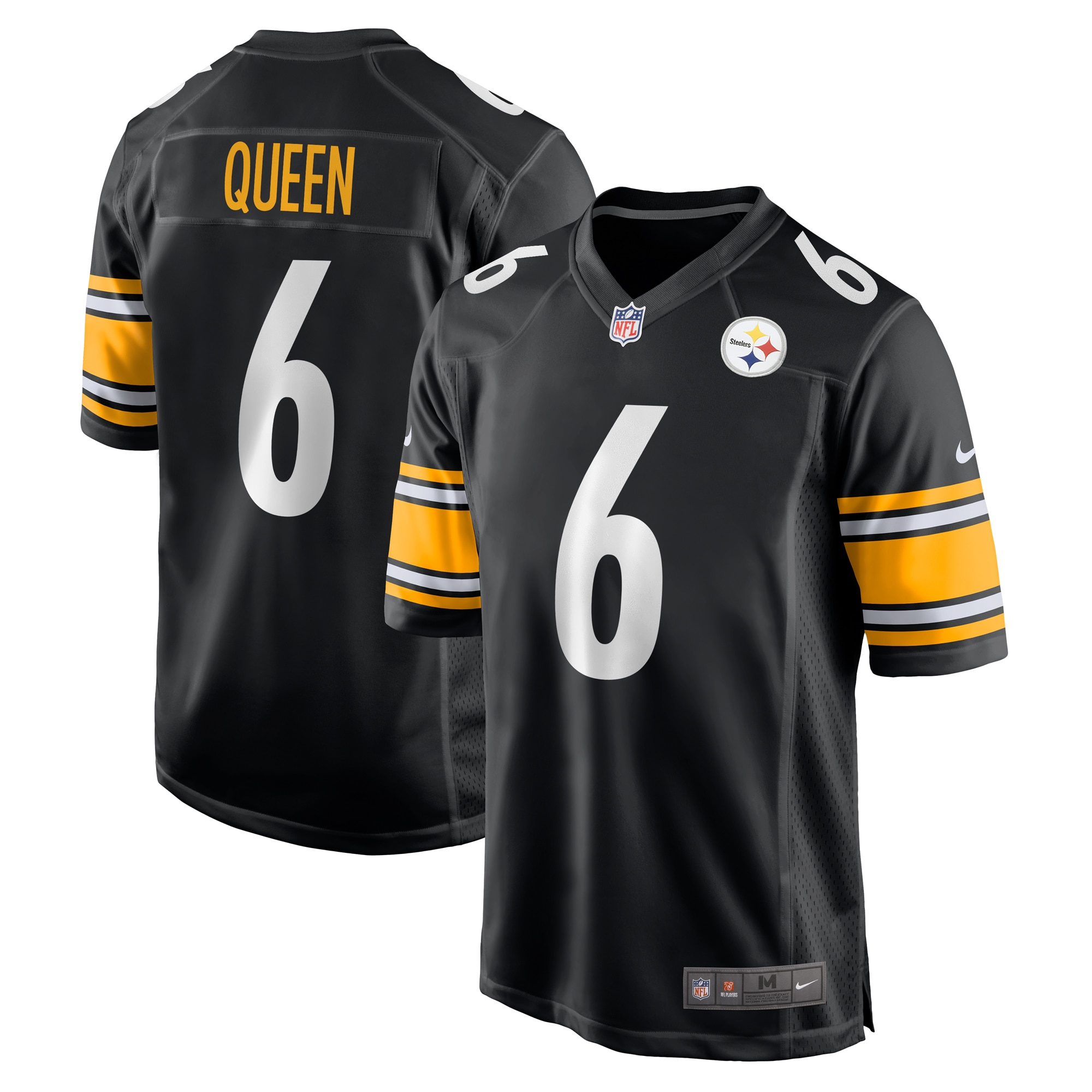Men's Pittsburgh Steelers Patrick Queen Black Game Jersey JS4035 Saliibo
