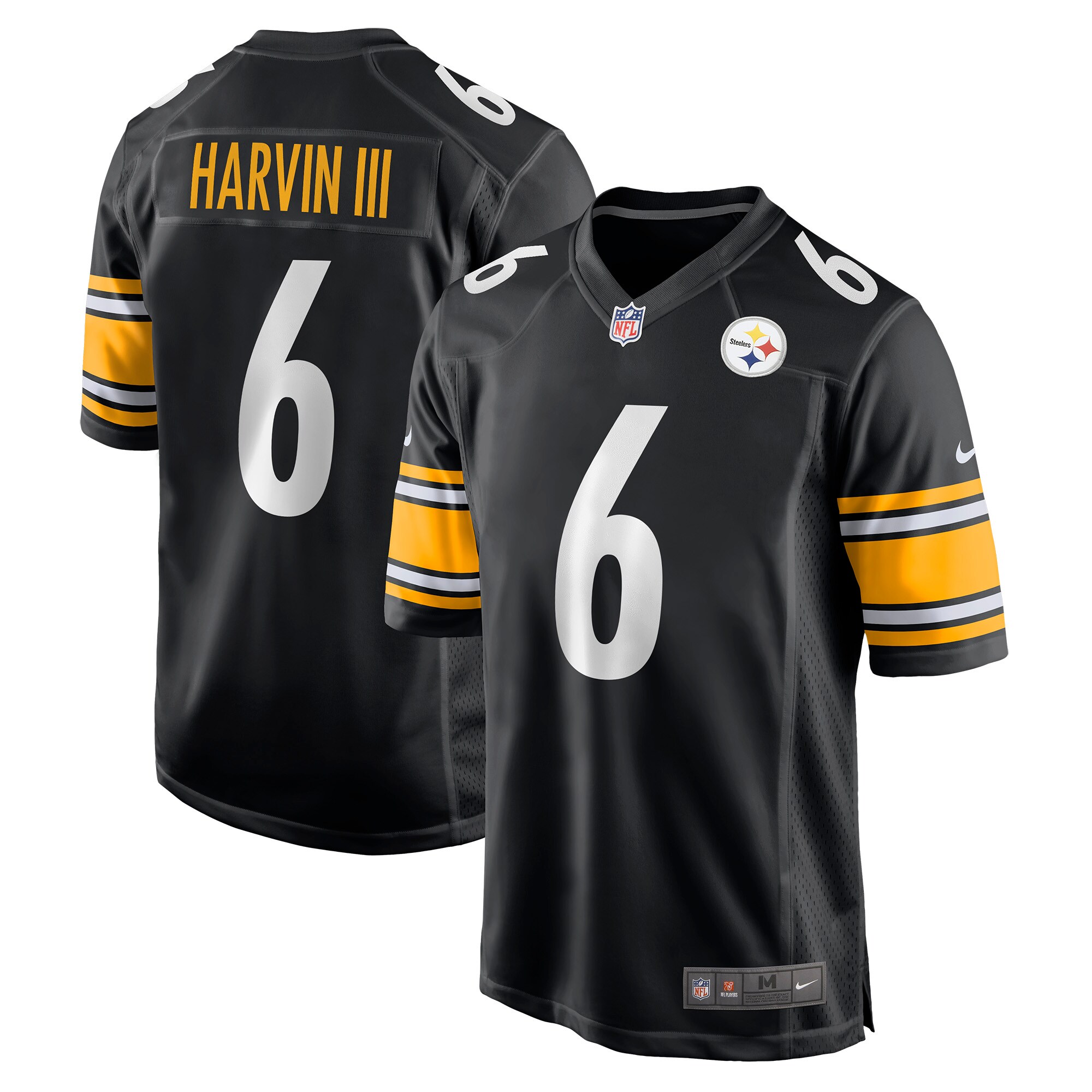Men's Pittsburgh Steelers Pressley Harvin III Black Game Jersey JS3301 Saliibo