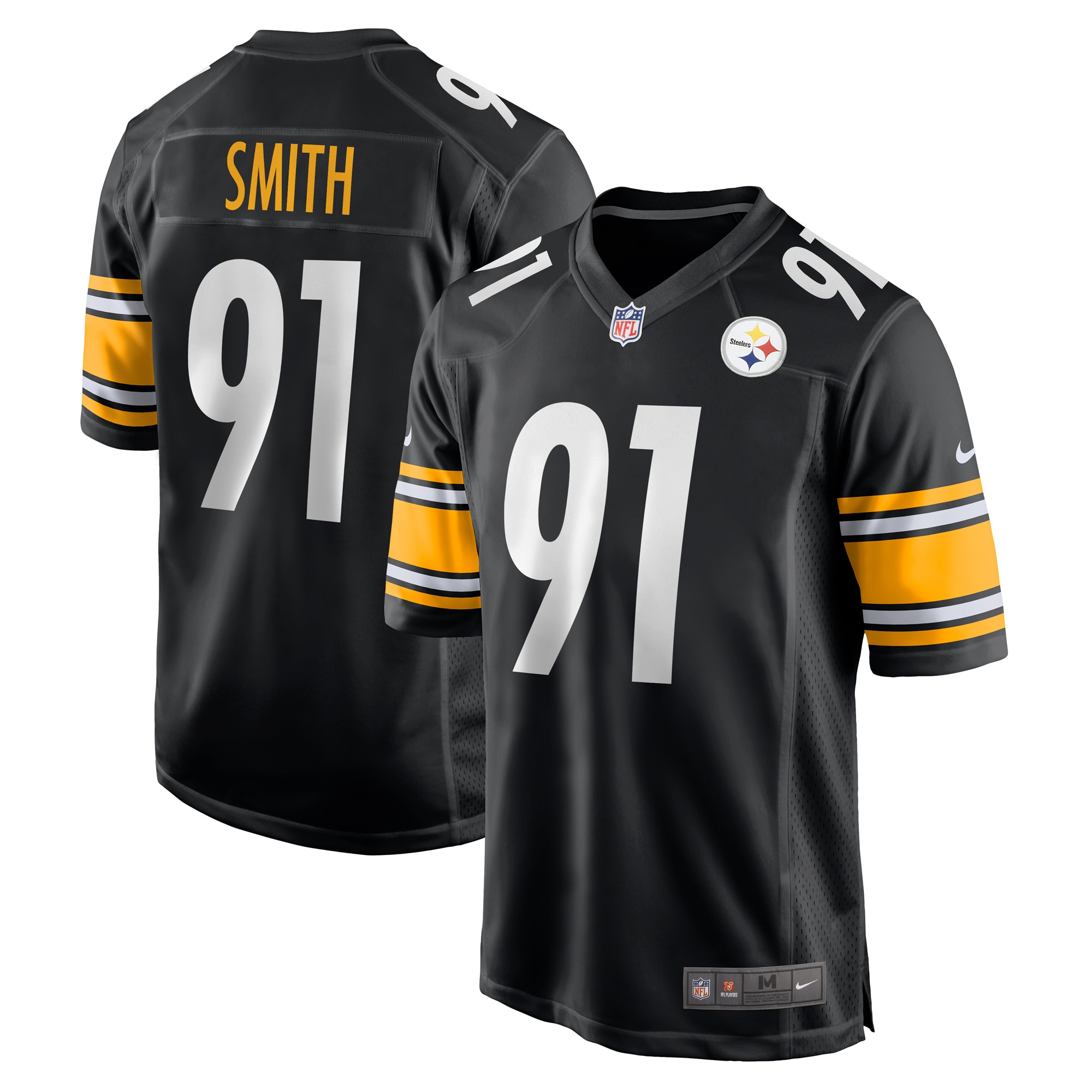 Men's Pittsburgh Steelers Preston Smith Black Game Jersey JS2159 Saliibo
