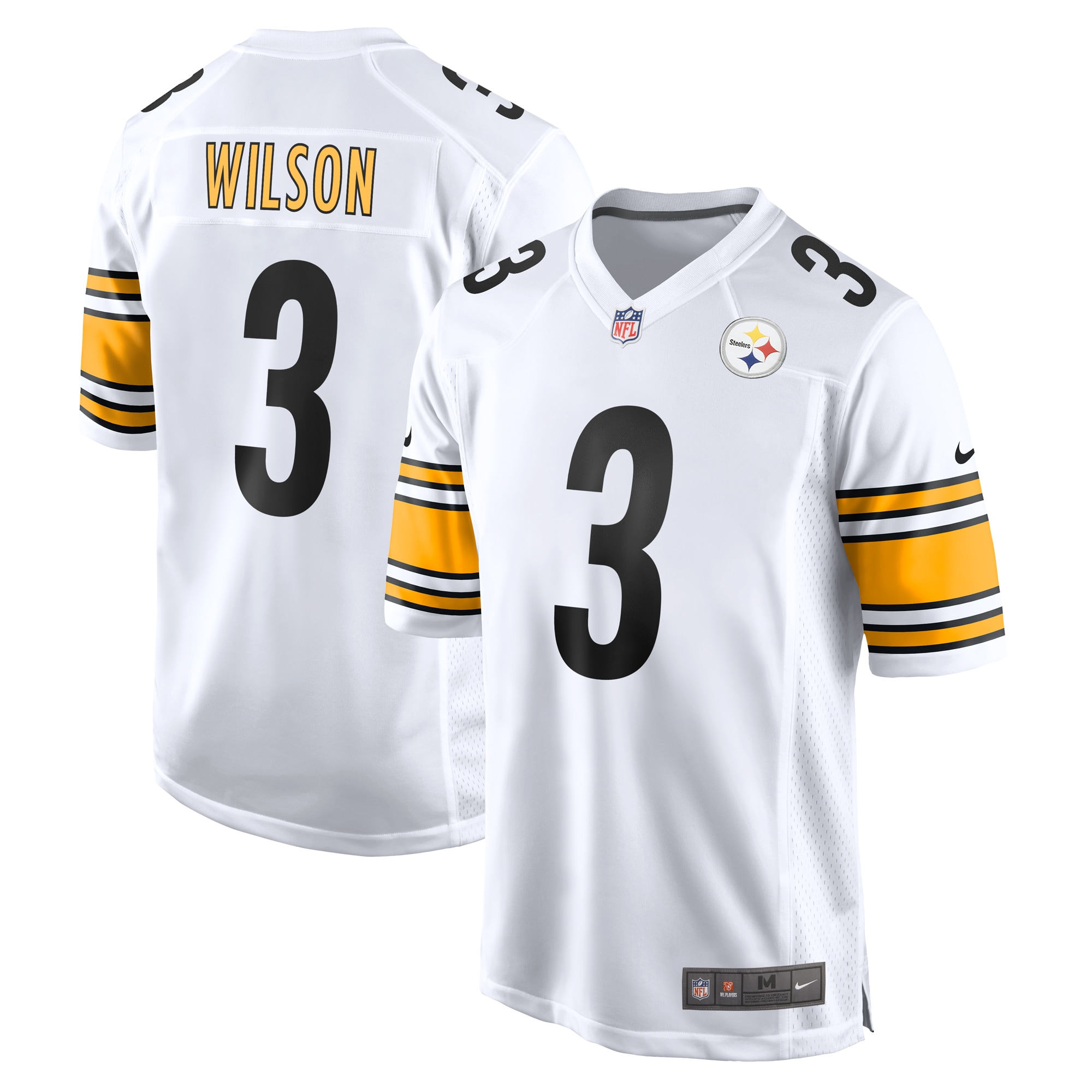 Men's Pittsburgh Steelers Russell Wilson White White Game Jersey JS7234 Saliibo