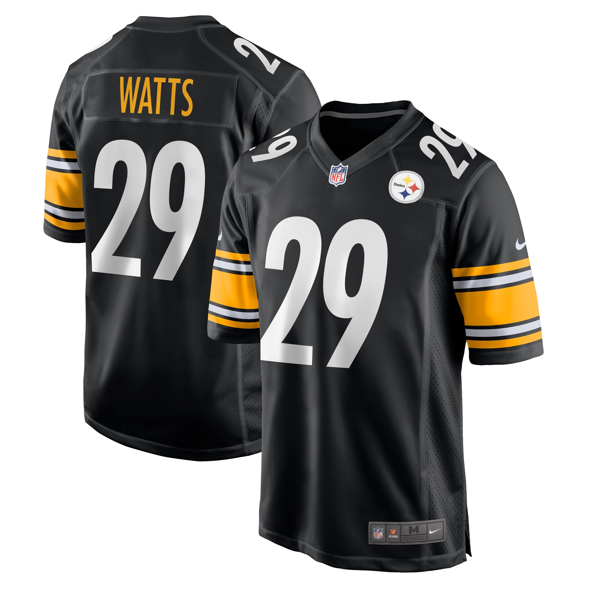 Men's Pittsburgh Steelers Ryan Watts Black Game Jersey JS8279 Saliibo