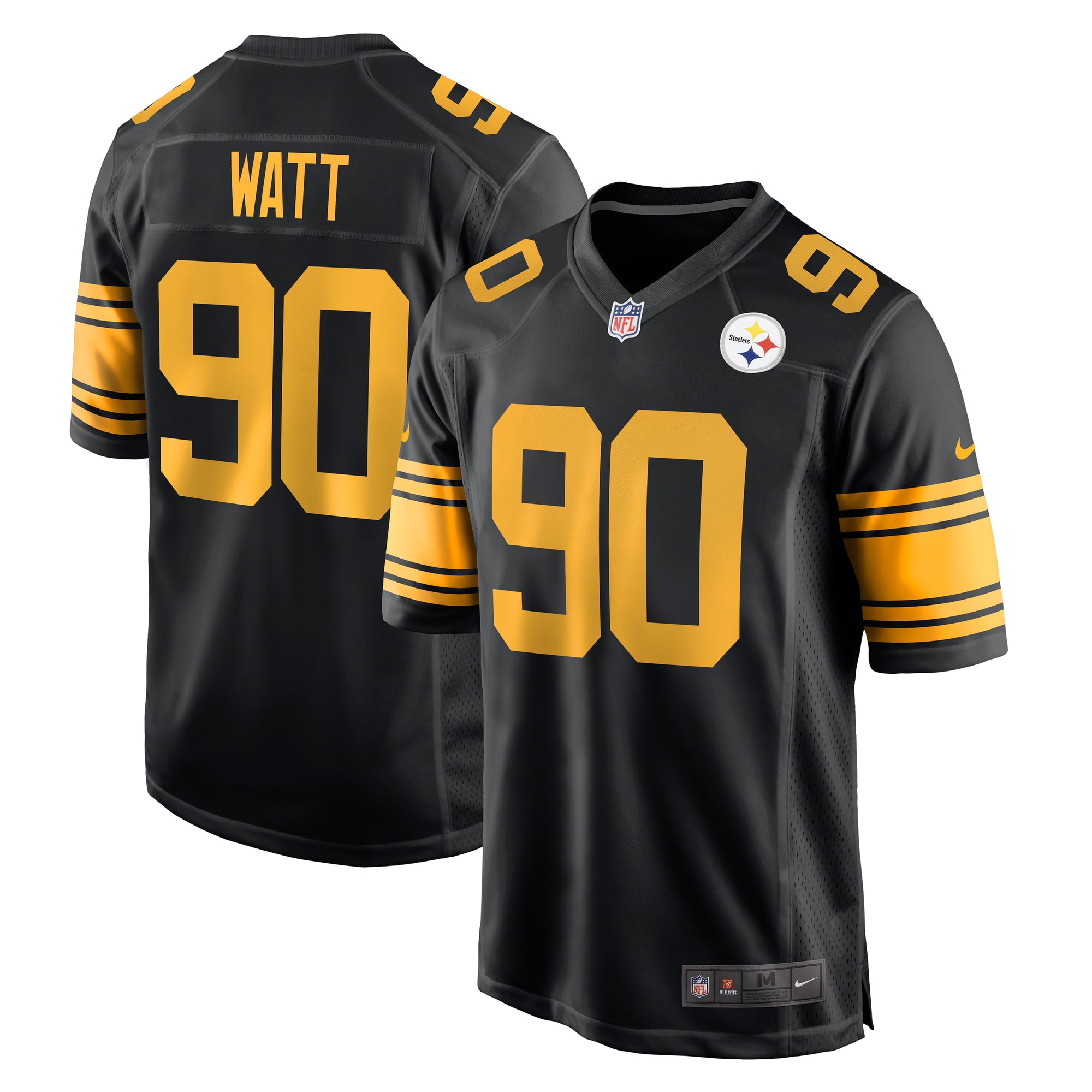 Men's Pittsburgh Steelers T.J. Watt Black Alternate Game Jersey JS8962 Saliibo