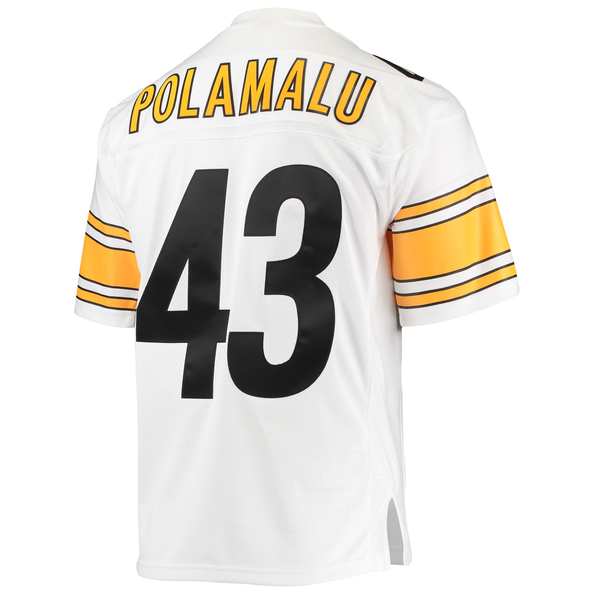Men's Pittsburgh Steelers Troy Polamalu Mitchell & Ness White Legacy Jersey JS8218 Saliibo - Image 3