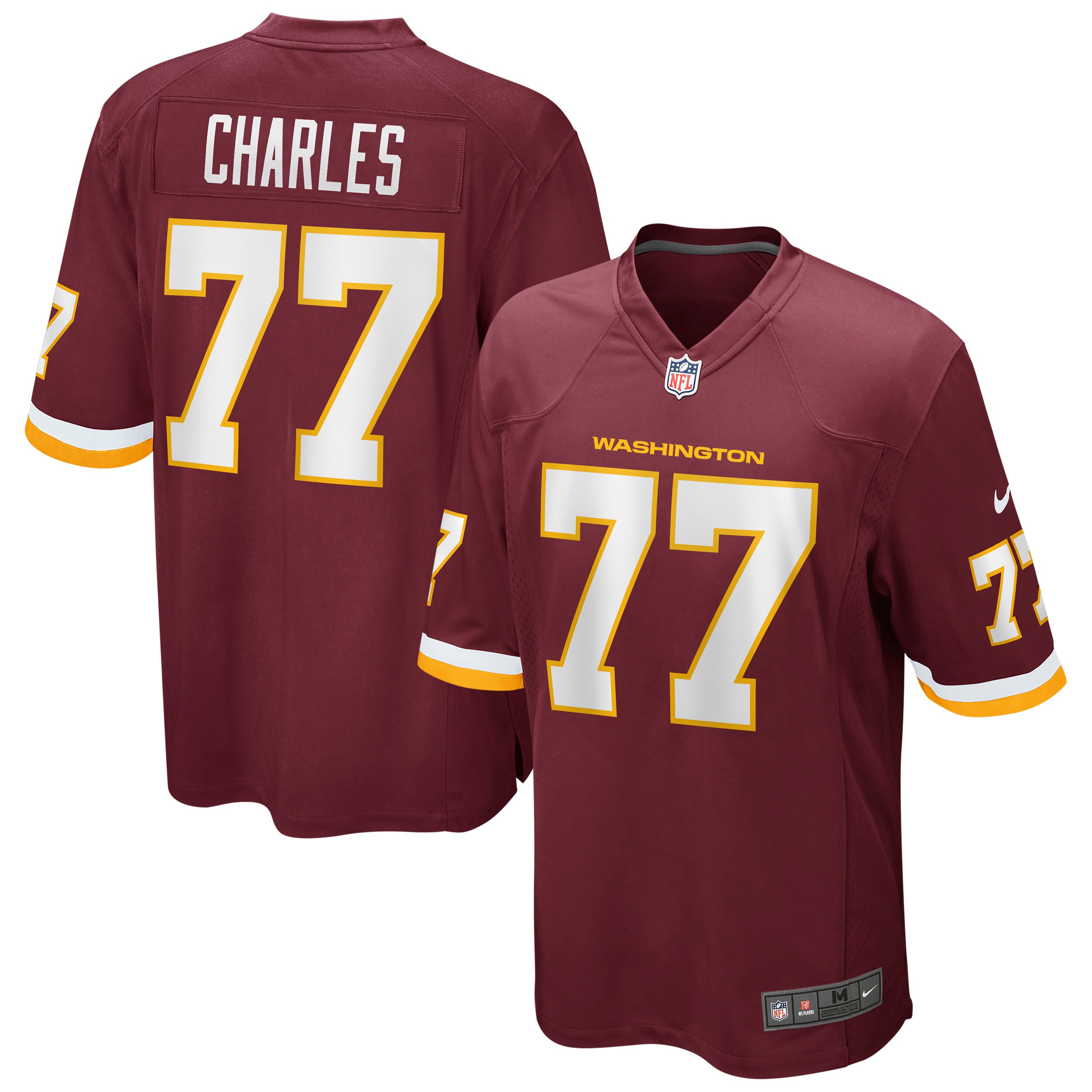 Men's Saahdiq Charles Washington Football Team Burgundy Game Player Jersey JS7791 Saliibo