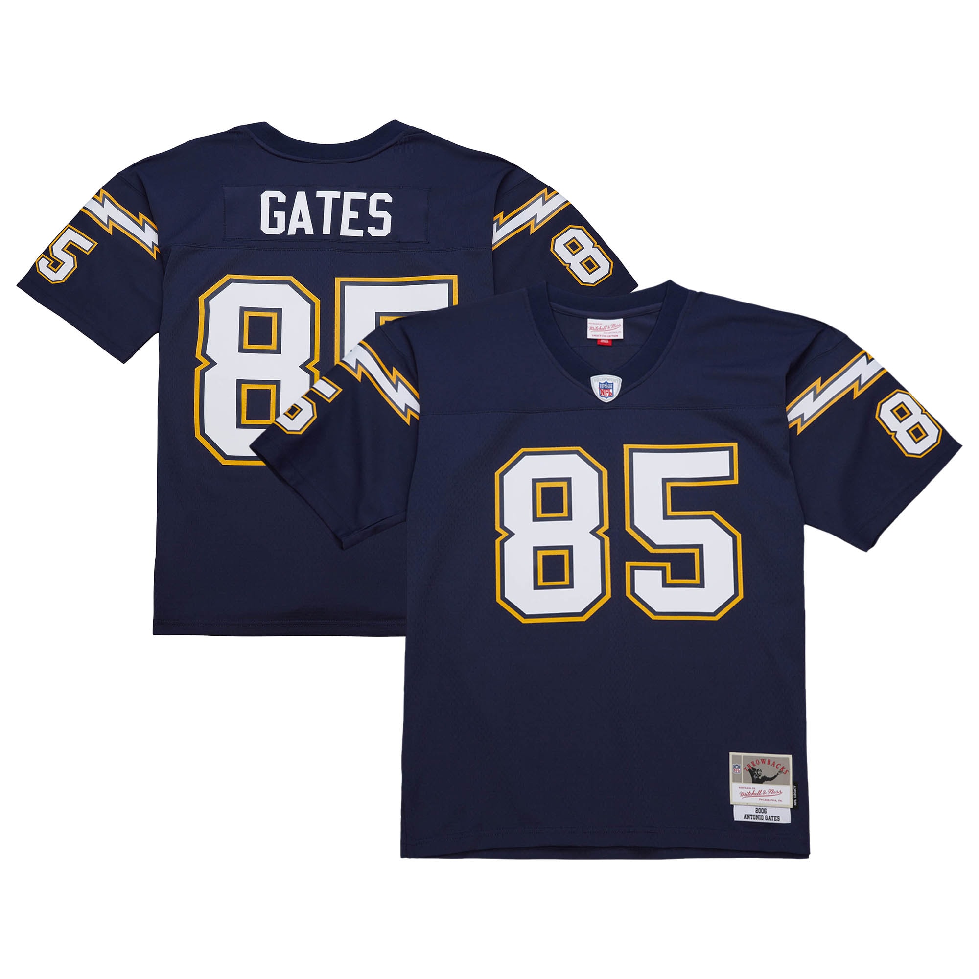 Men's San Diego Chargers Antonio Gates Mitchell & Ness Navy 2006 Legacy Jersey JS2616 Saliibo