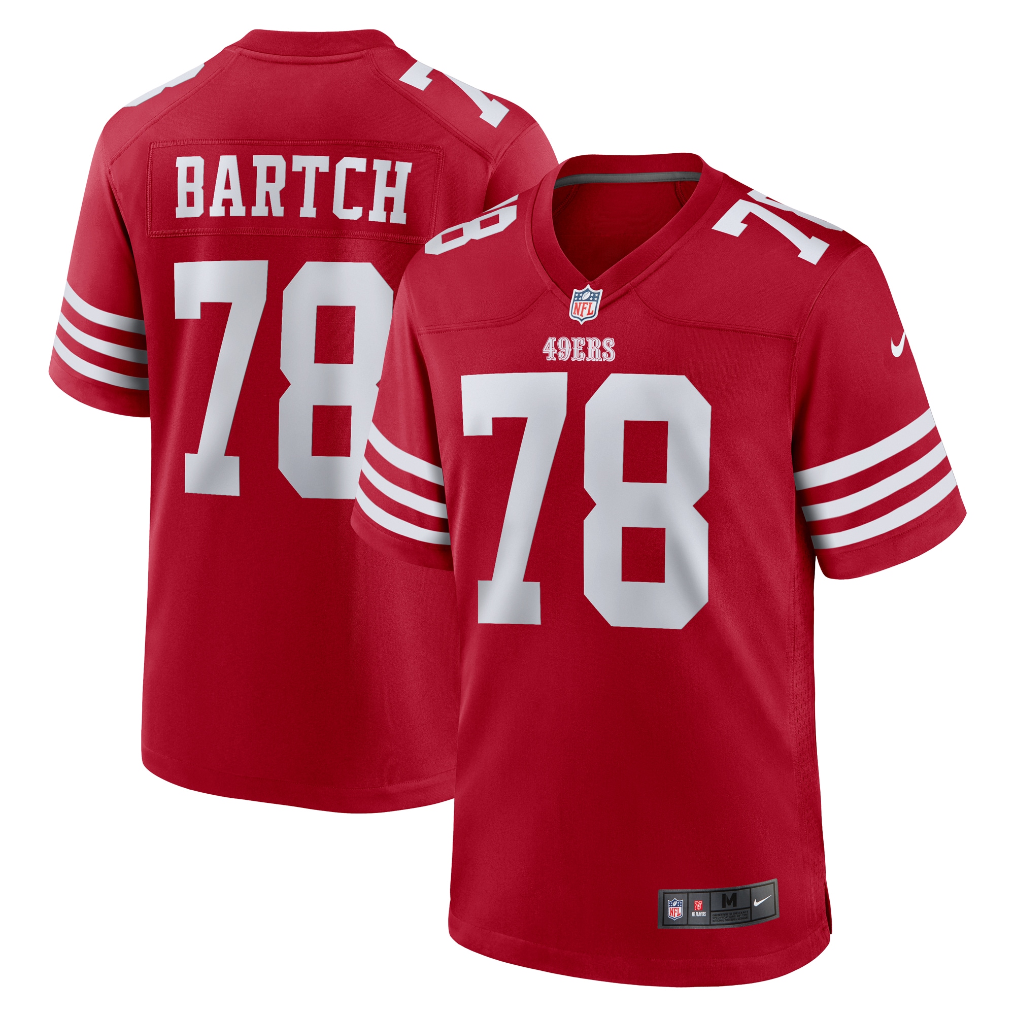 Men's San Francisco 49ers Ben Bartch Scarlet Game Jersey JS1610 Saliibo