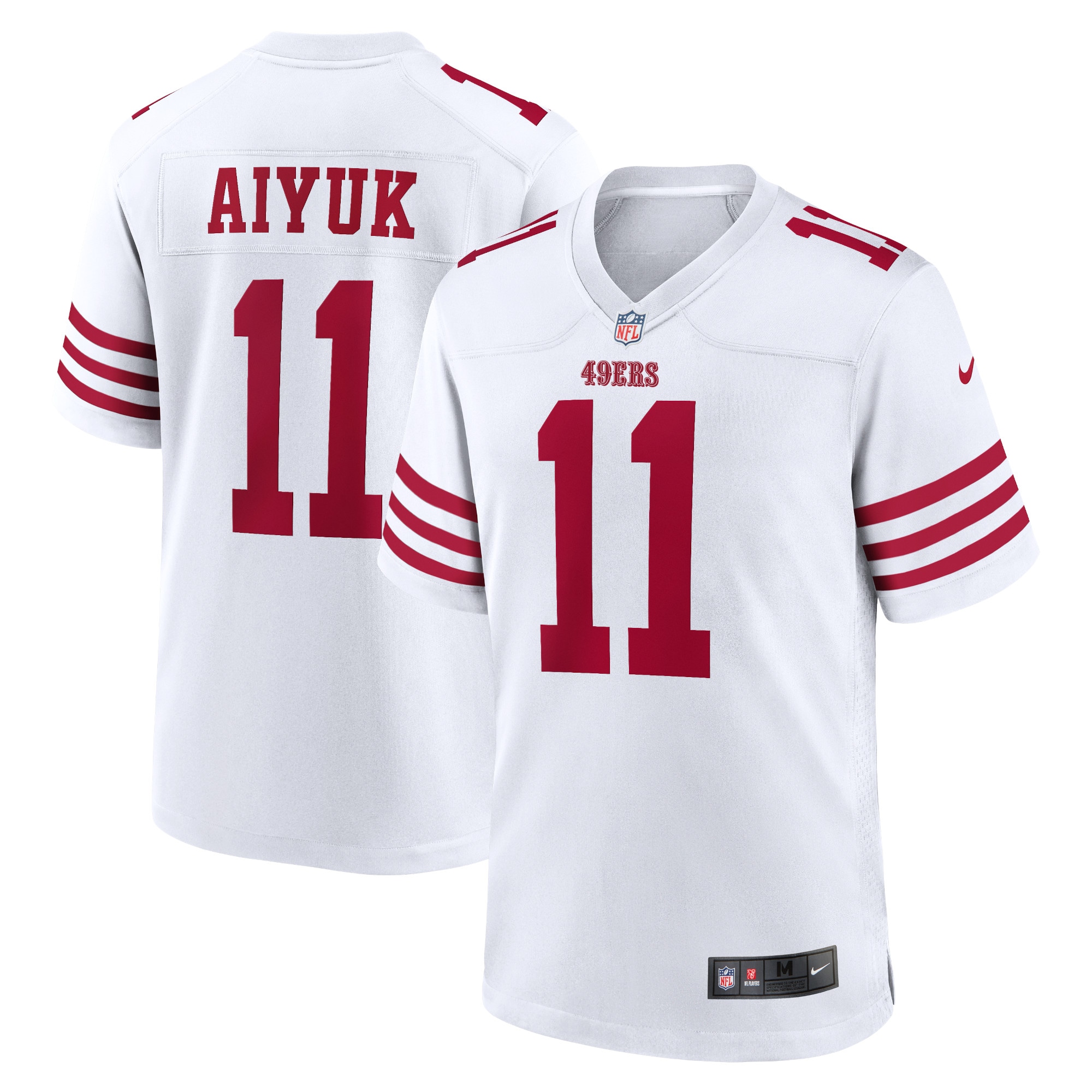 Men's San Francisco 49ers Brandon Aiyuk White Player Game Jersey JS5979 Saliibo