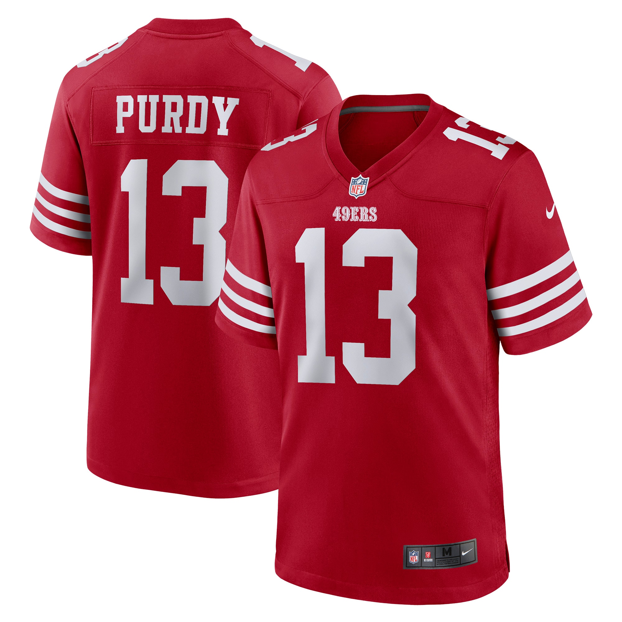 Men's San Francisco 49ers Brock Purdy Scarlet Game Player Jersey JS7305 Saliibo