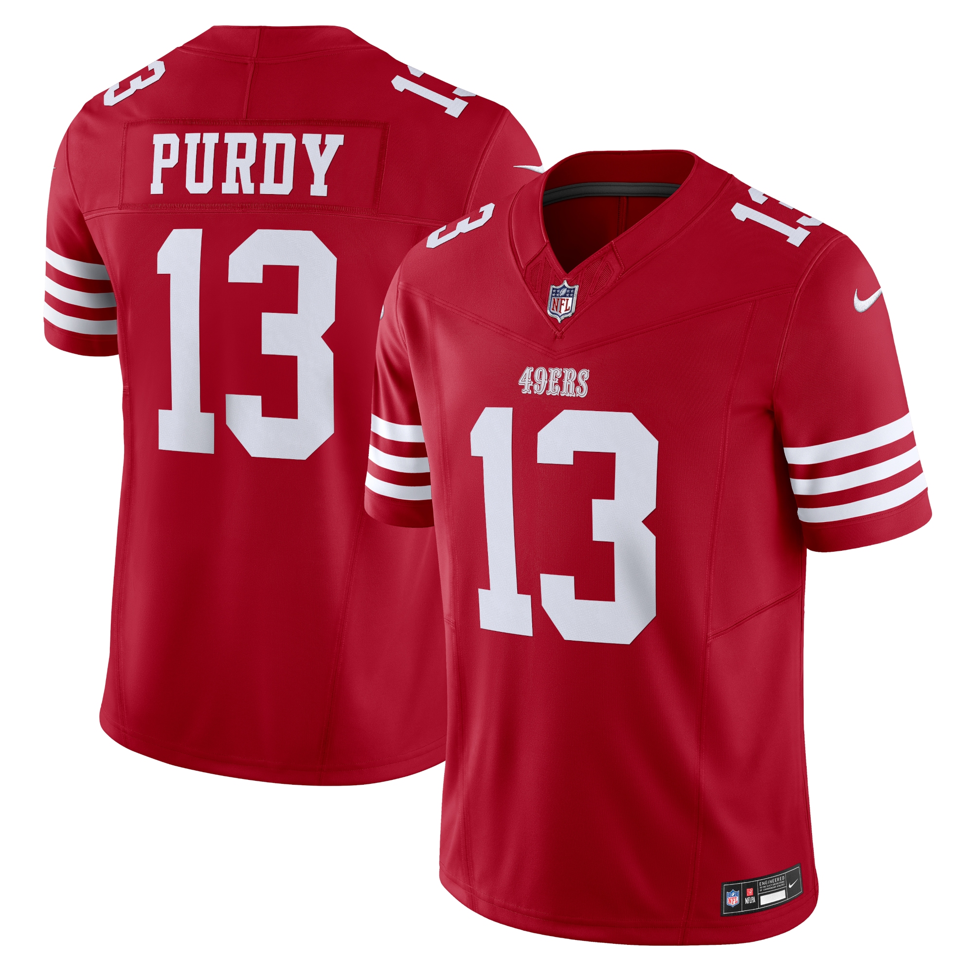 Men's San Francisco 49ers Brock Purdy Scarlet Vapor F.U.S.E. Limited Jersey JS2548 Saliibo
