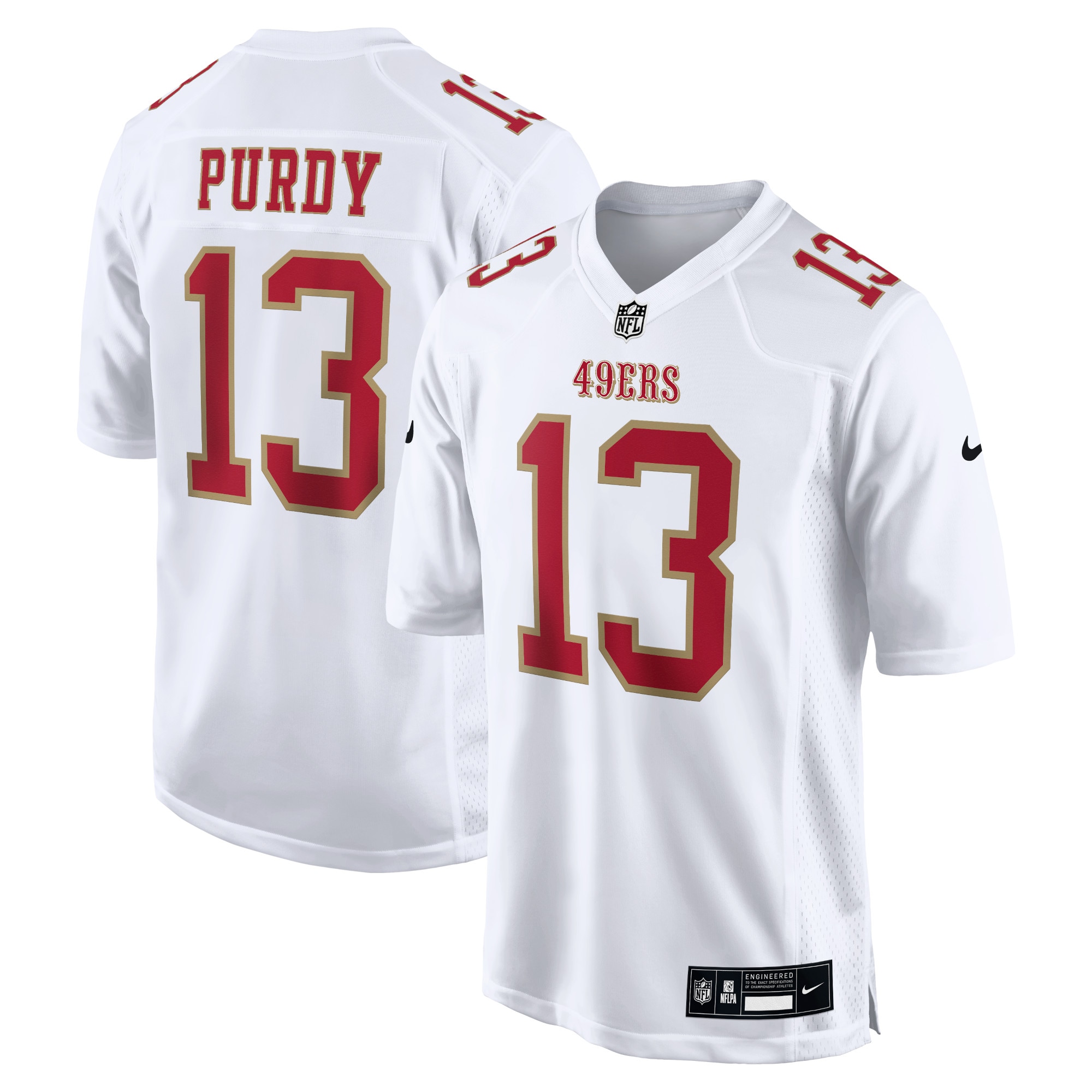 Men's San Francisco 49ers Brock Purdy Tundra White Fashion Game Jersey JS2986 Saliibo