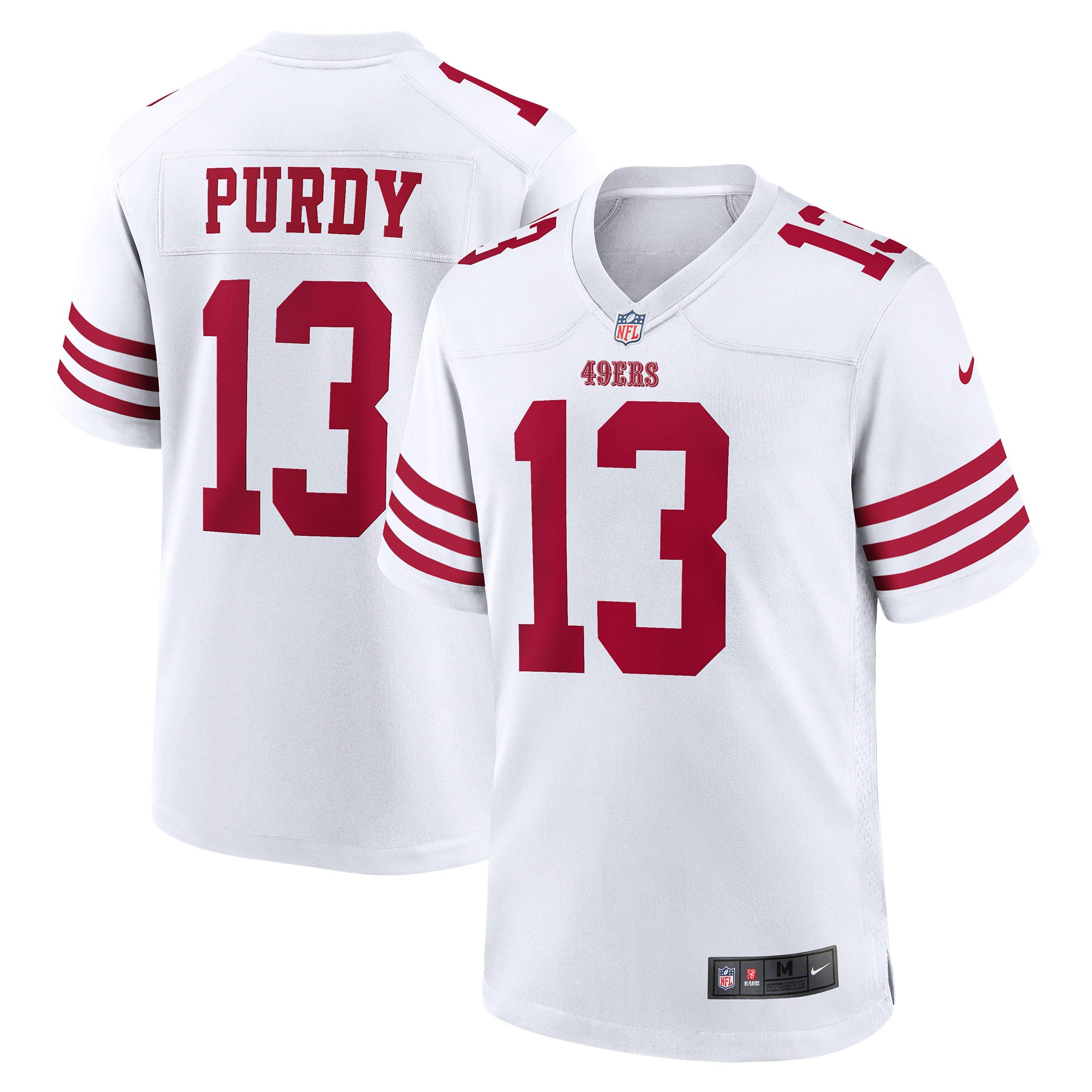 Men's San Francisco 49ers Brock Purdy White Game Player Jersey JS5154 Saliibo