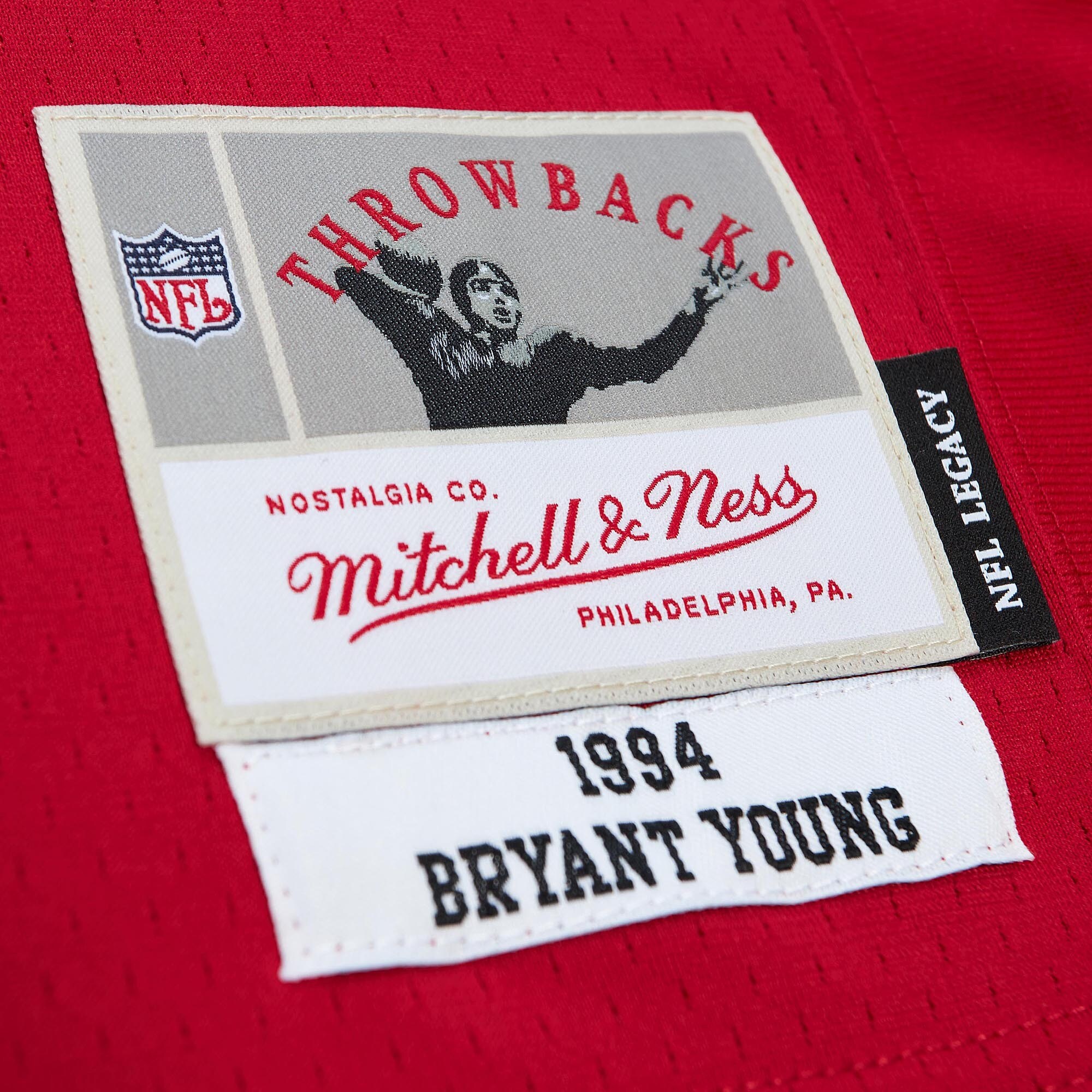 Men's San Francisco 49ers Bryant Young Mitchell & Ness Scarlet Legacy Jersey JS5097 Saliibo - Image 5