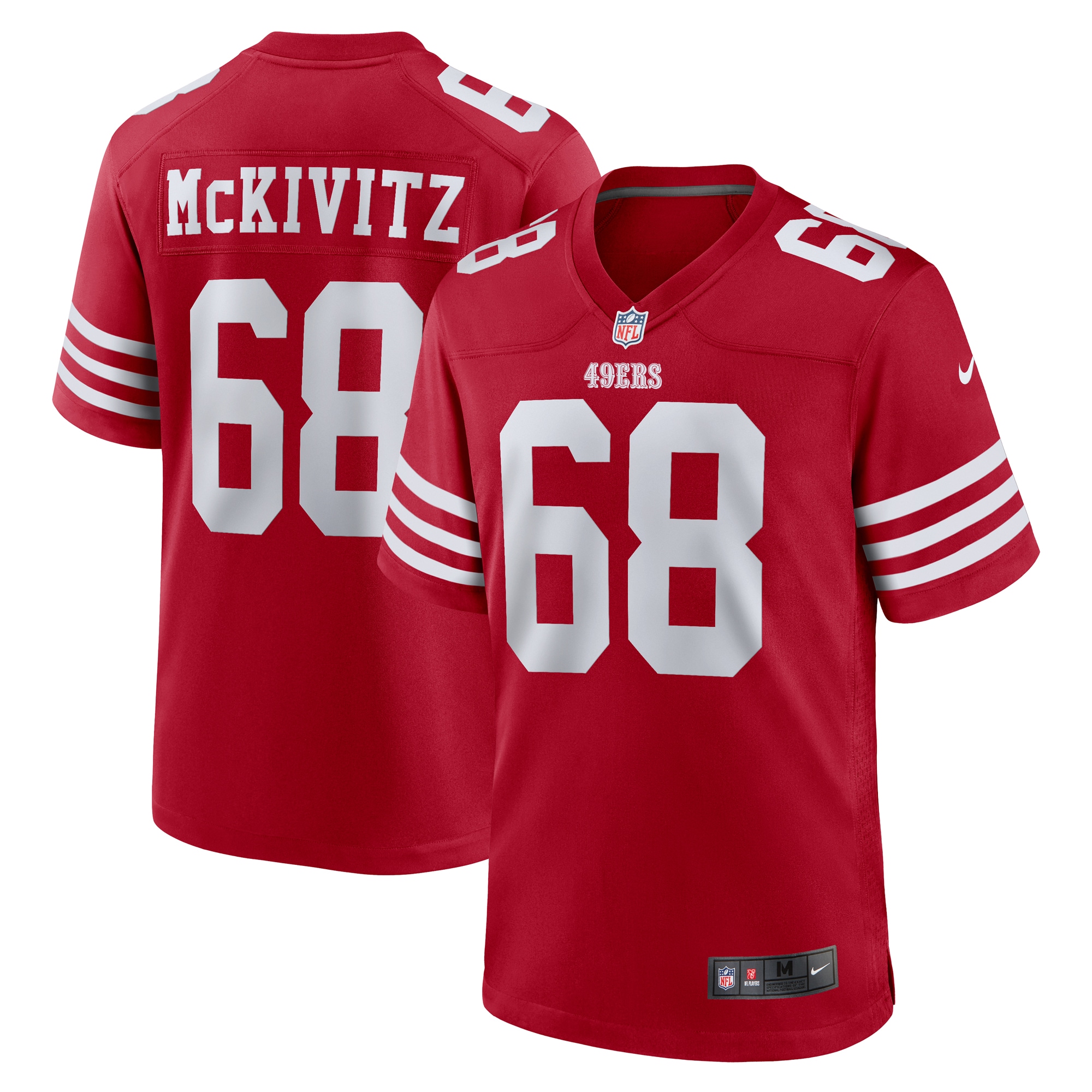 Men's San Francisco 49ers Colton McKivitz Scarlet Game Jersey JS5957 Saliibo