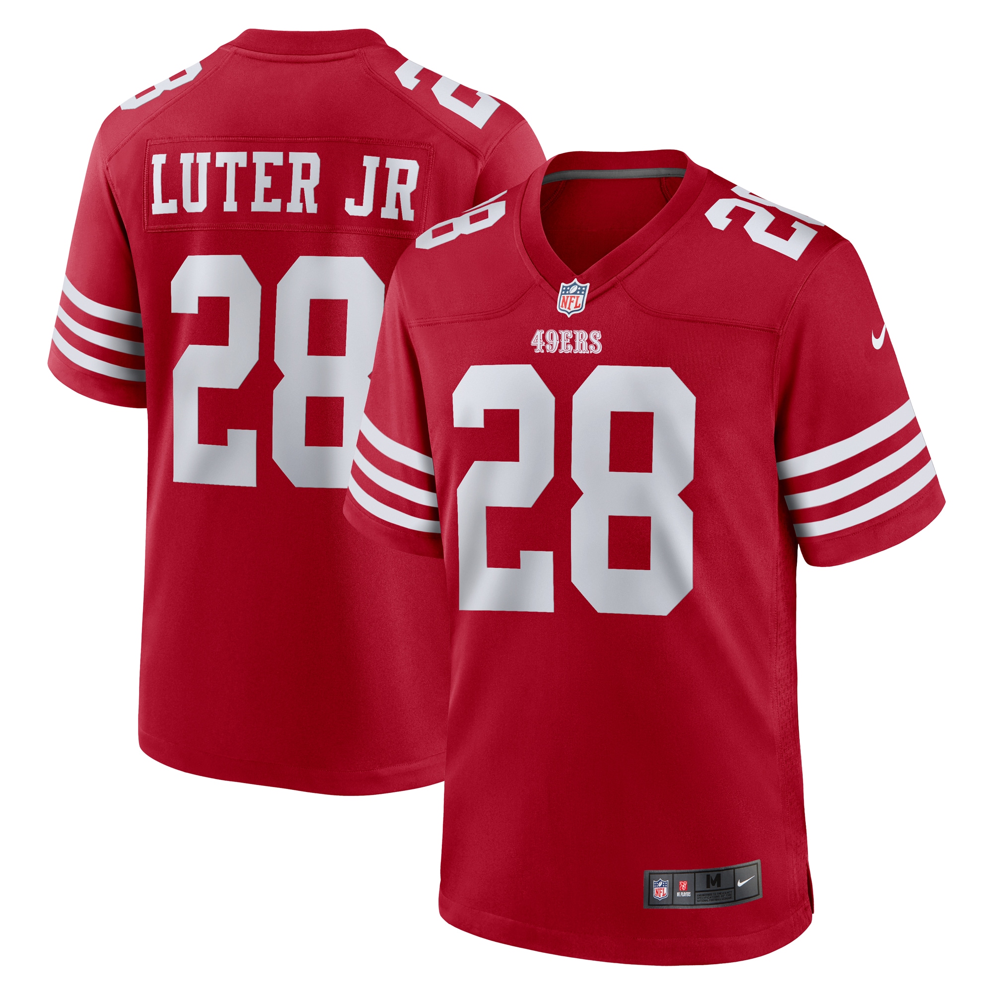 Men's San Francisco 49ers Darrell Luter Jr. Scarlet Game Jersey JS6830 Saliibo