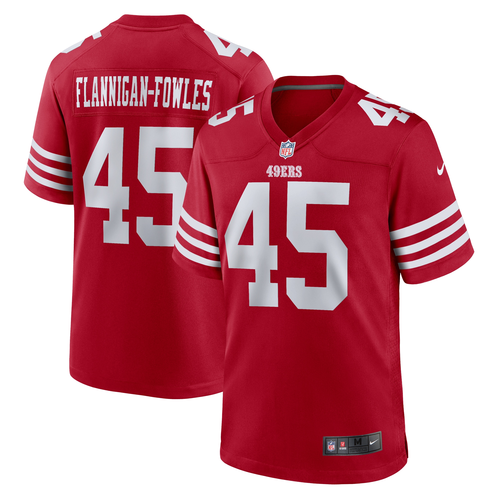 Men's San Francisco 49ers Demetrius Flannigan-Fowles Scarlet Game Jersey JS2903 Saliibo