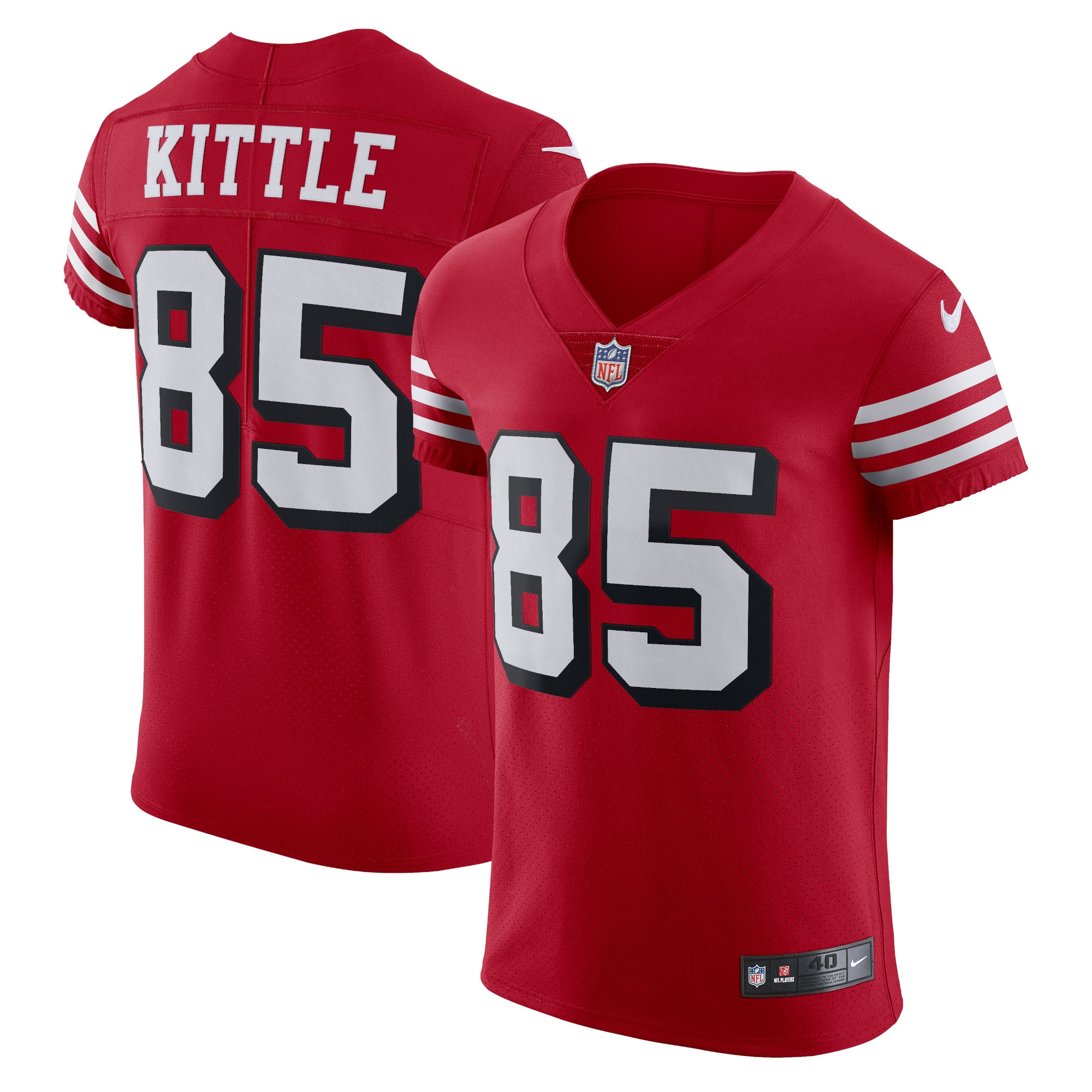 Men's San Francisco 49ers George Kittle Scarlet Alternate Vapor Elite Jersey JS8466 Saliibo