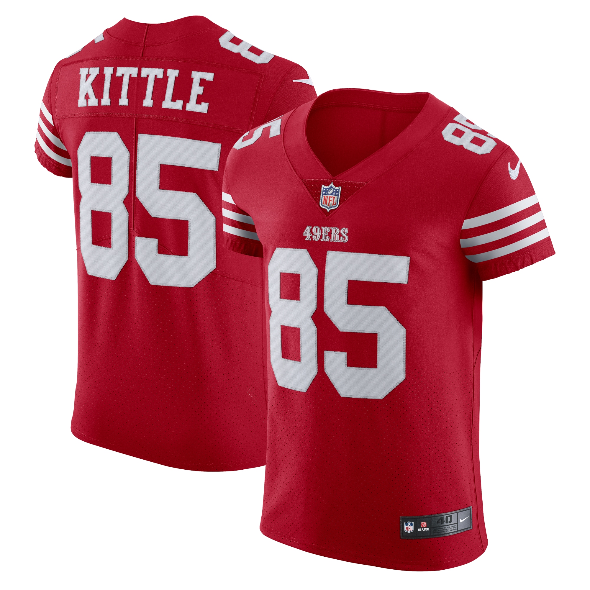 Men's San Francisco 49ers George Kittle Scarlet Vapor Elite Jersey JS9582 Saliibo