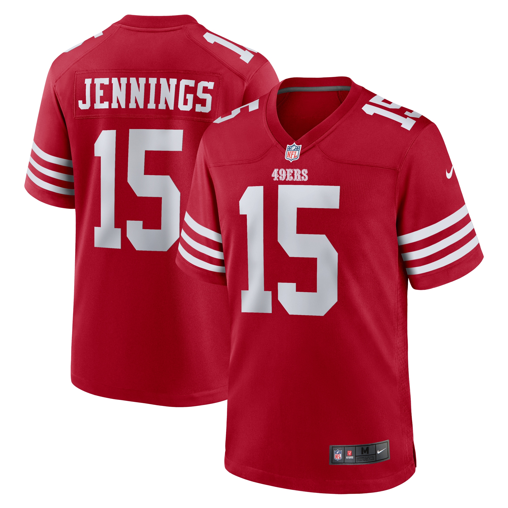 Men's San Francisco 49ers Jauan Jennings Scarlet Game Jersey JS5035 Saliibo