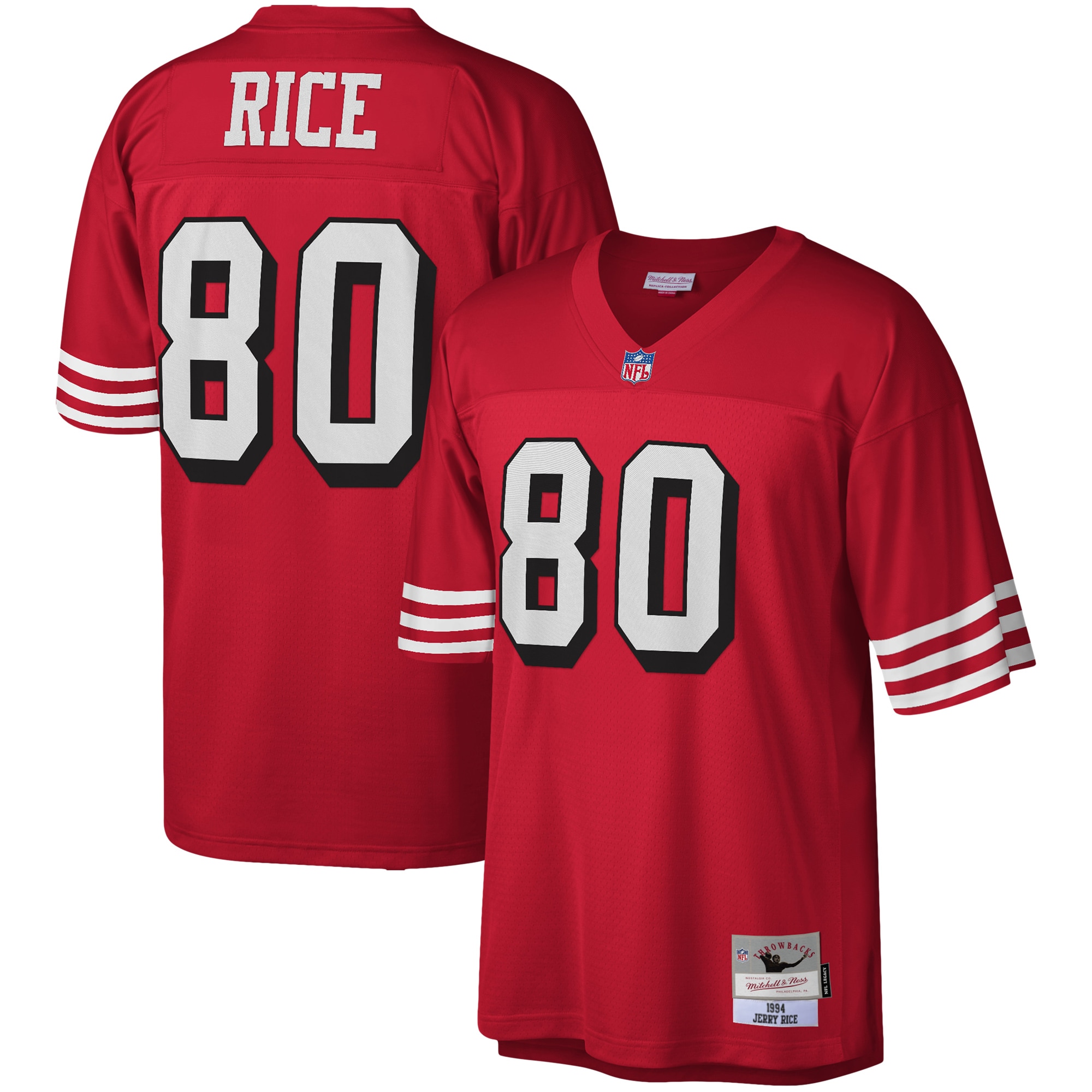 Men's San Francisco 49ers Jerry Rice Mitchell & Ness Scarlet Legacy Jersey JS2351 Saliibo