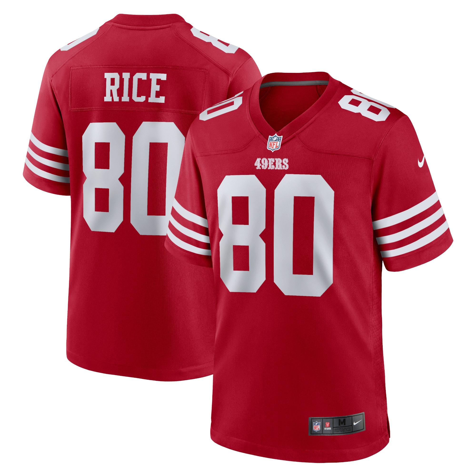 Men's San Francisco 49ers Jerry Rice Scarlet Retired Team Player Game Jersey JS1865 Saliibo
