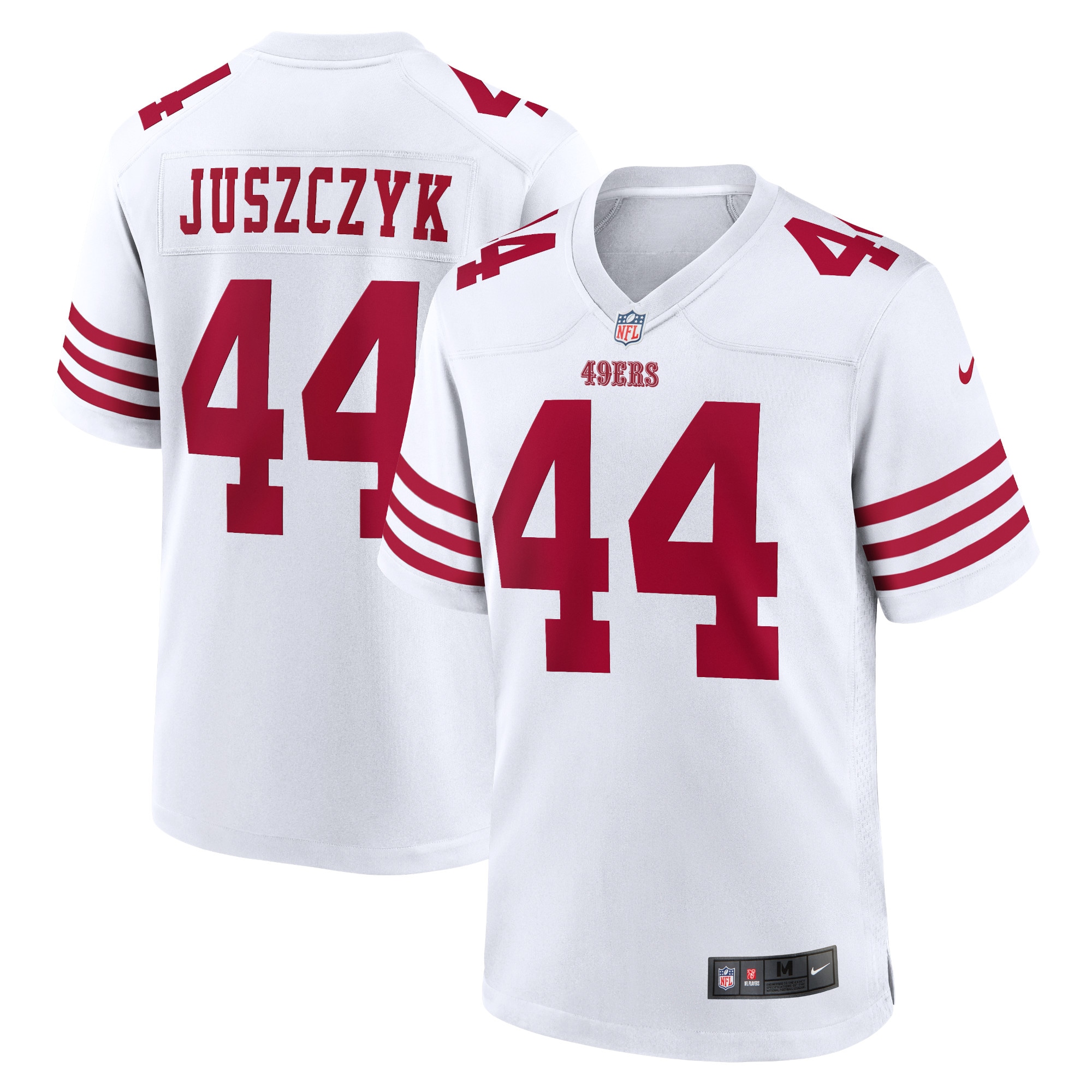 Men's San Francisco 49ers Kyle Juszczyk White Player Game Jersey JS1876 Saliibo
