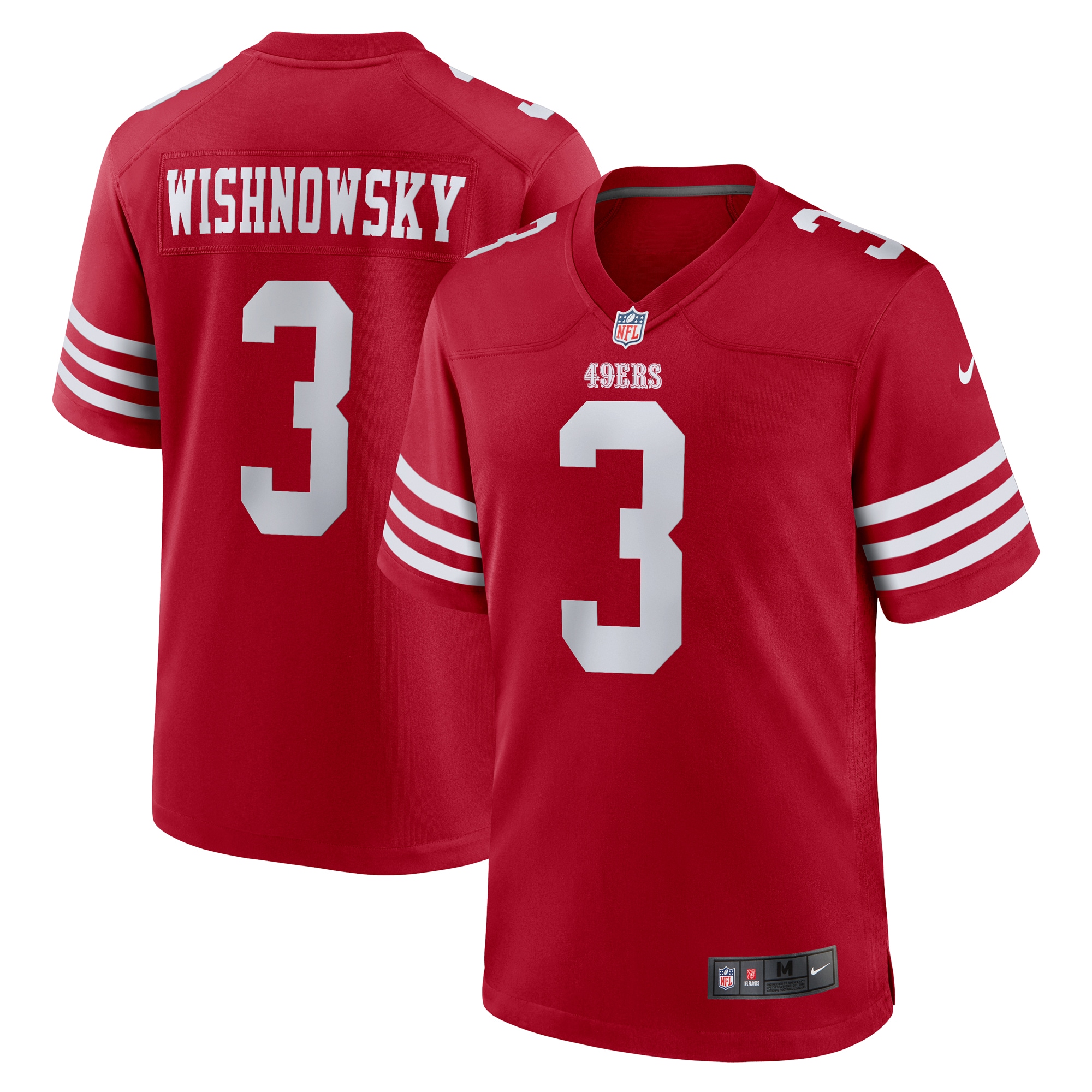 Men's San Francisco 49ers Mitch Wishnowsky Scarlet Game Jersey JS2939 Saliibo