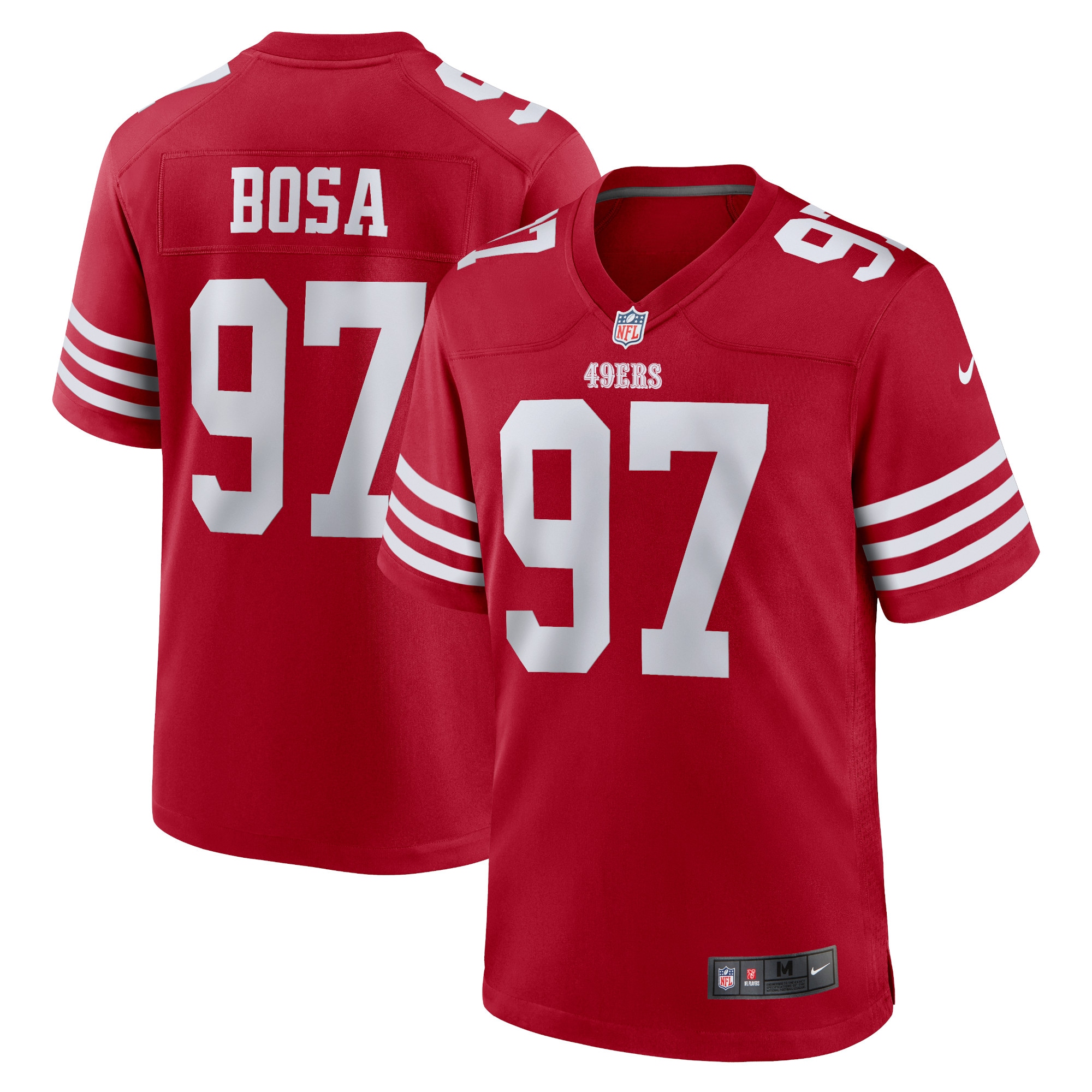 Men's San Francisco 49ers Nick Bosa Scarlet Player Game Jersey JS1887 Saliibo