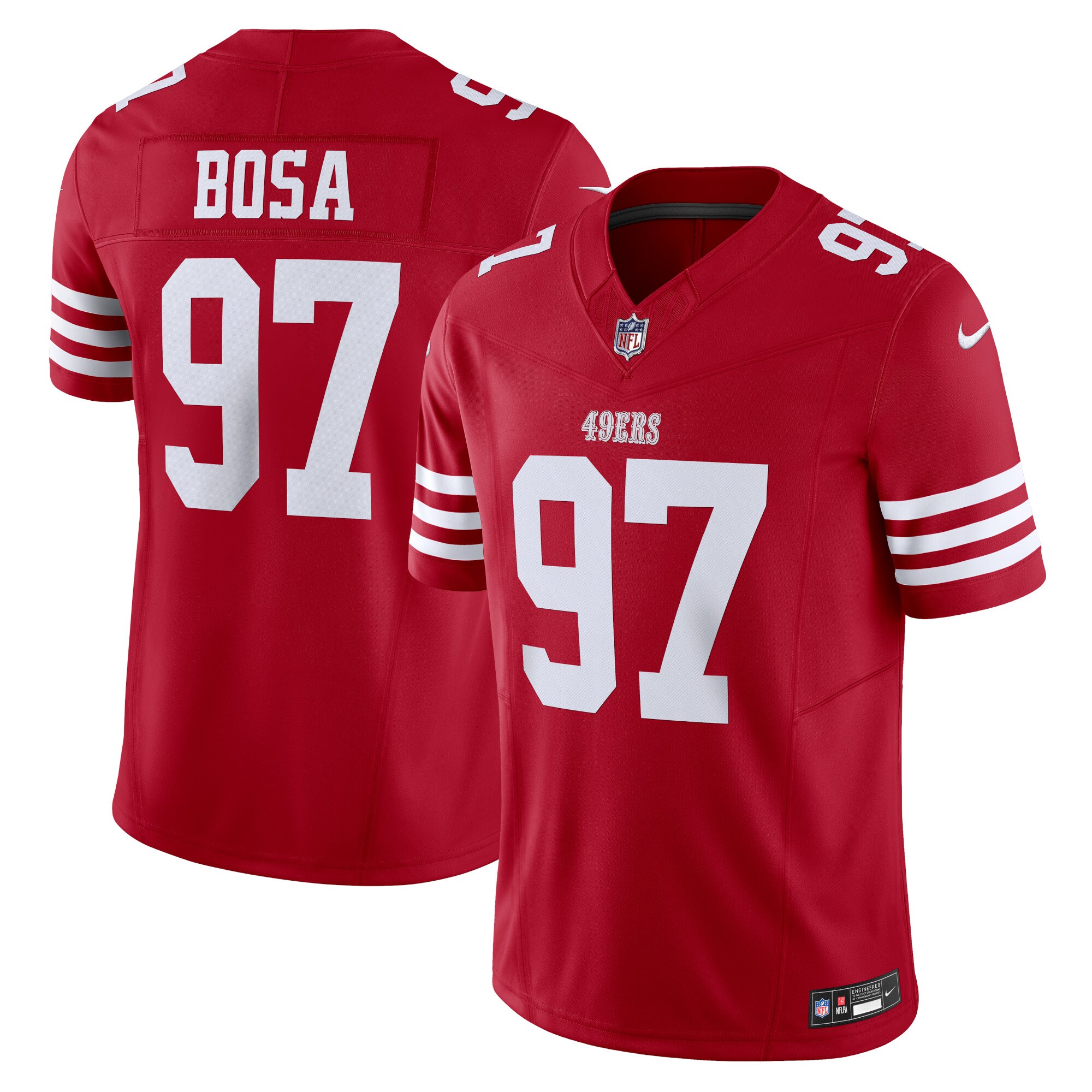 Men's San Francisco 49ers Nick Bosa Scarlet Vapor F.U.S.E. Limited Jersey JS8907 Saliibo