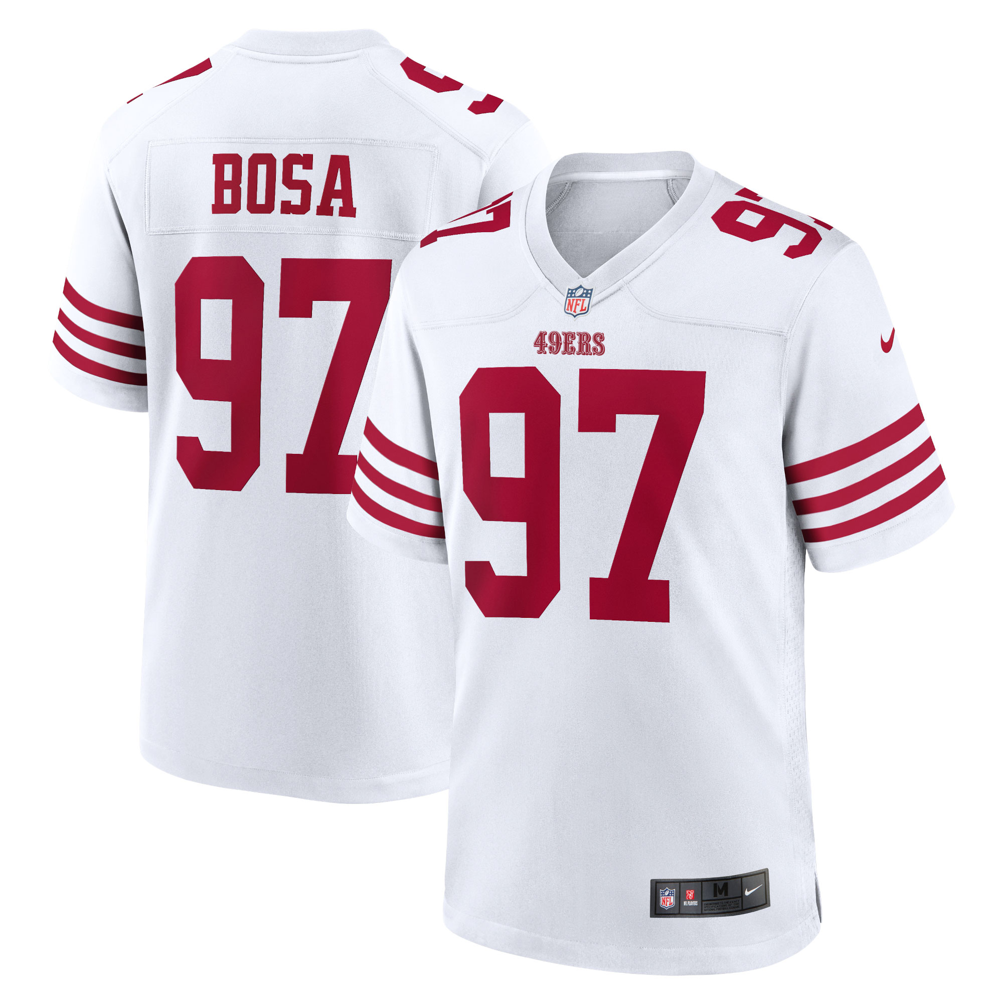 Men's San Francisco 49ers Nick Bosa White Team Game Jersey JS2098 Saliibo