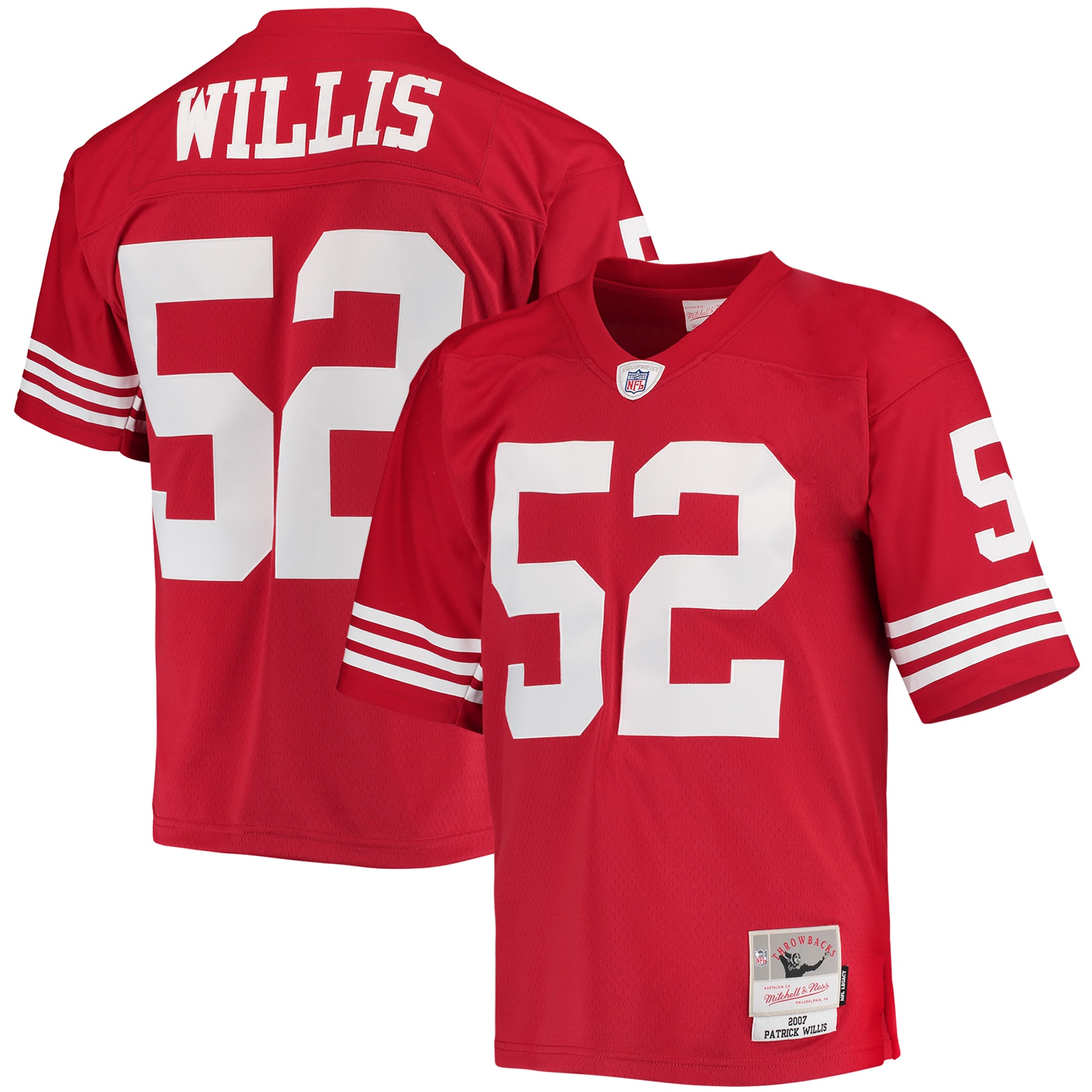 Men's San Francisco 49ers Patrick Willis Mitchell & Ness Scarlet Legacy Jersey JS7507 Saliibo