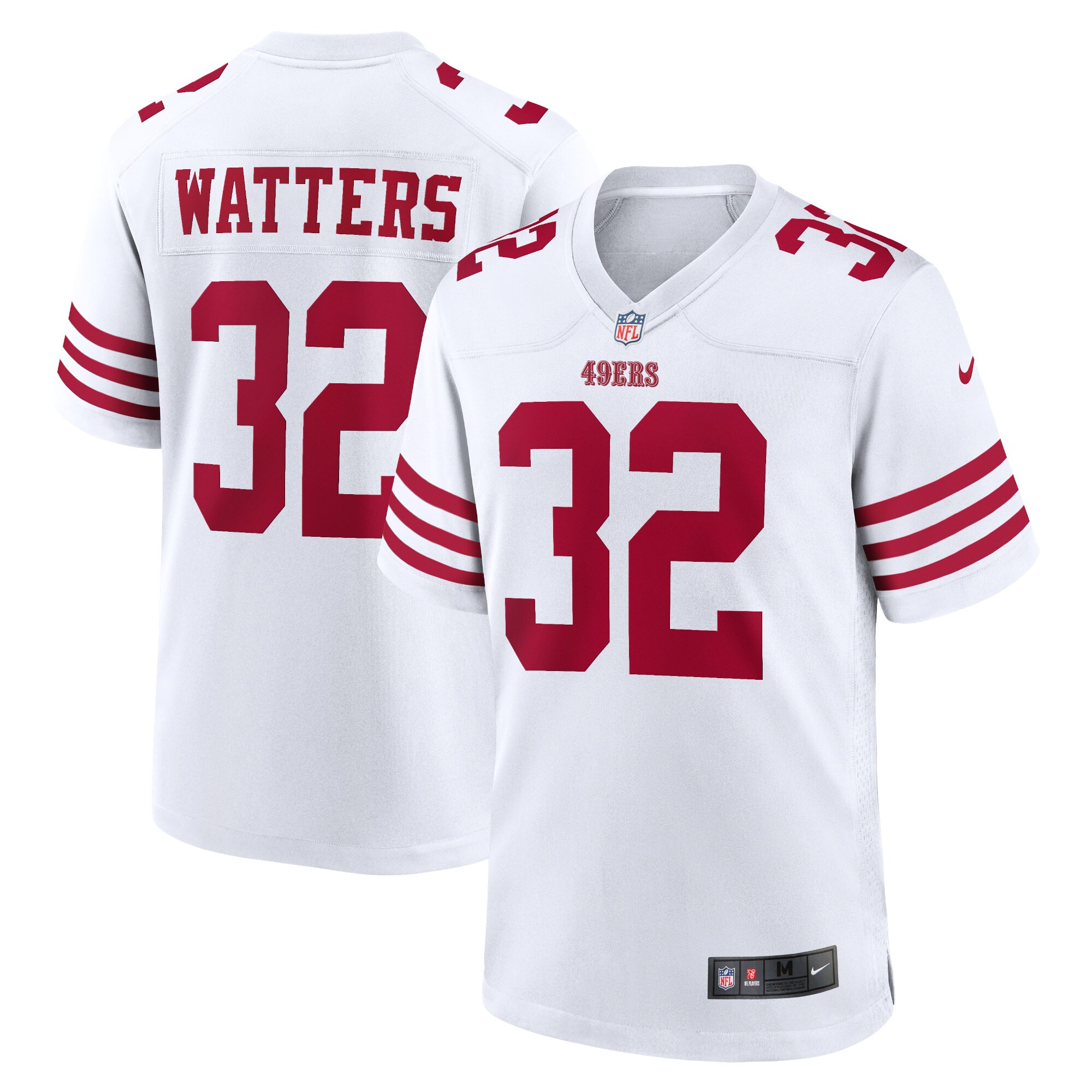 Men's San Francisco 49ers Ricky Watters White Retired Player Game Jersey JS7601 Saliibo