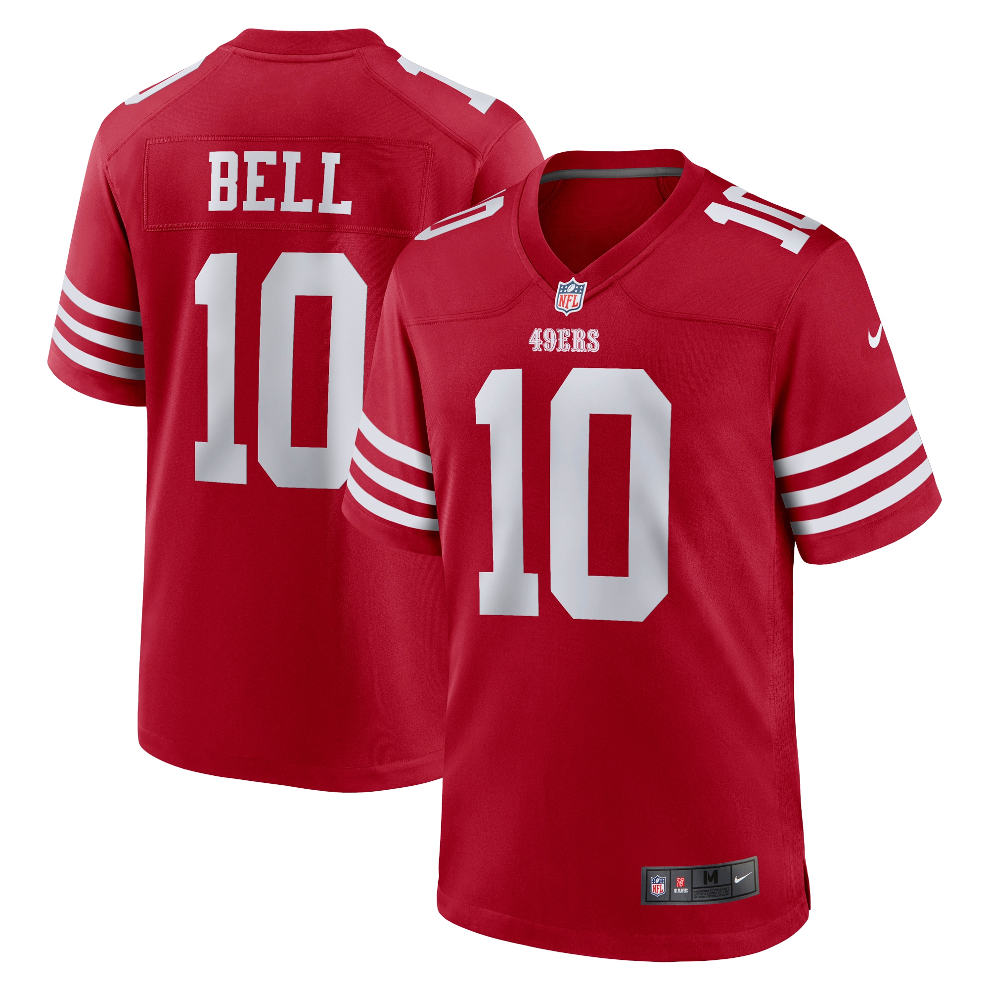 Men's San Francisco 49ers Ronnie Bell Scarlet Team Game Jersey JS7726 Saliibo