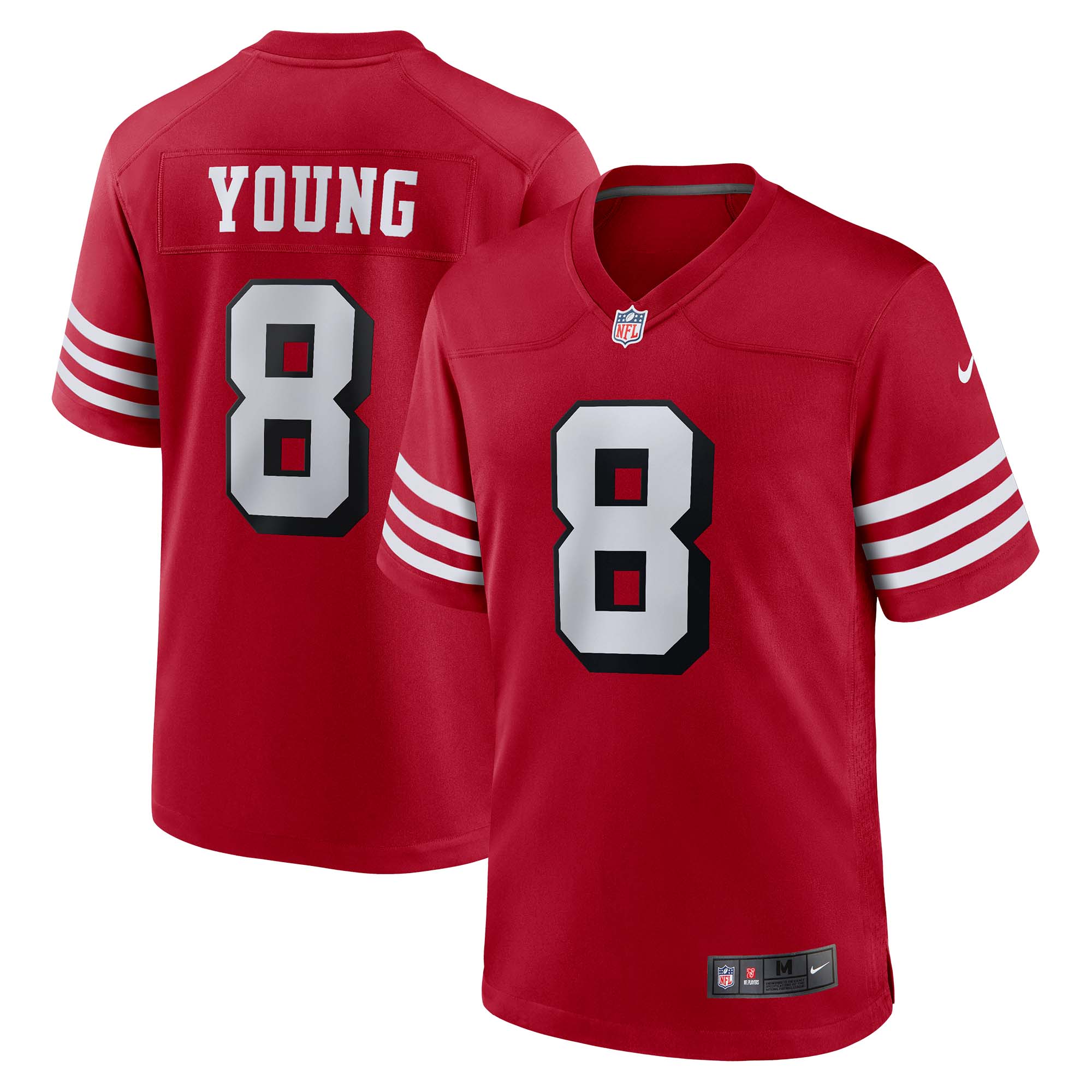 Men's San Francisco 49ers Steve Young Scarlet Retired Alternate Game Jersey JS9242 Saliibo