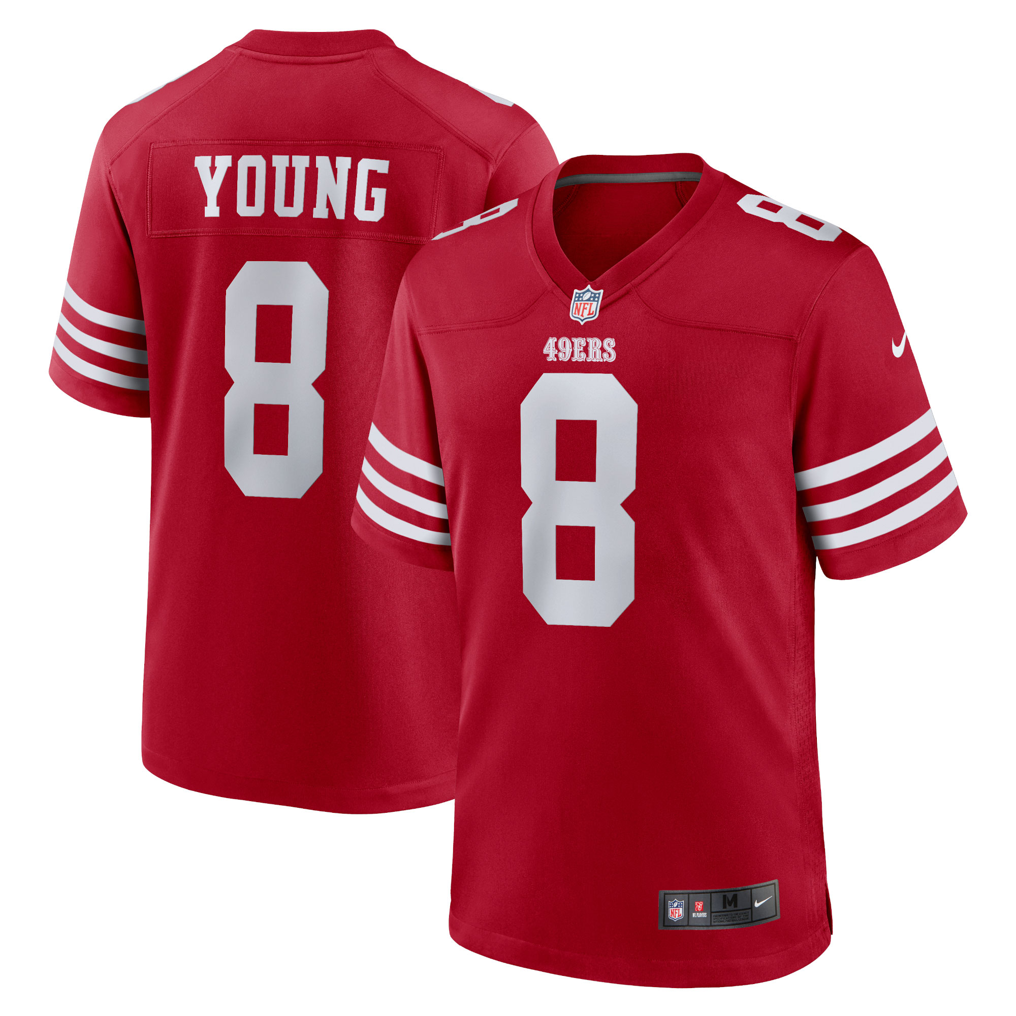 Men's San Francisco 49ers Steve Young Scarlet Retired Game Player Jersey JS6075 Saliibo