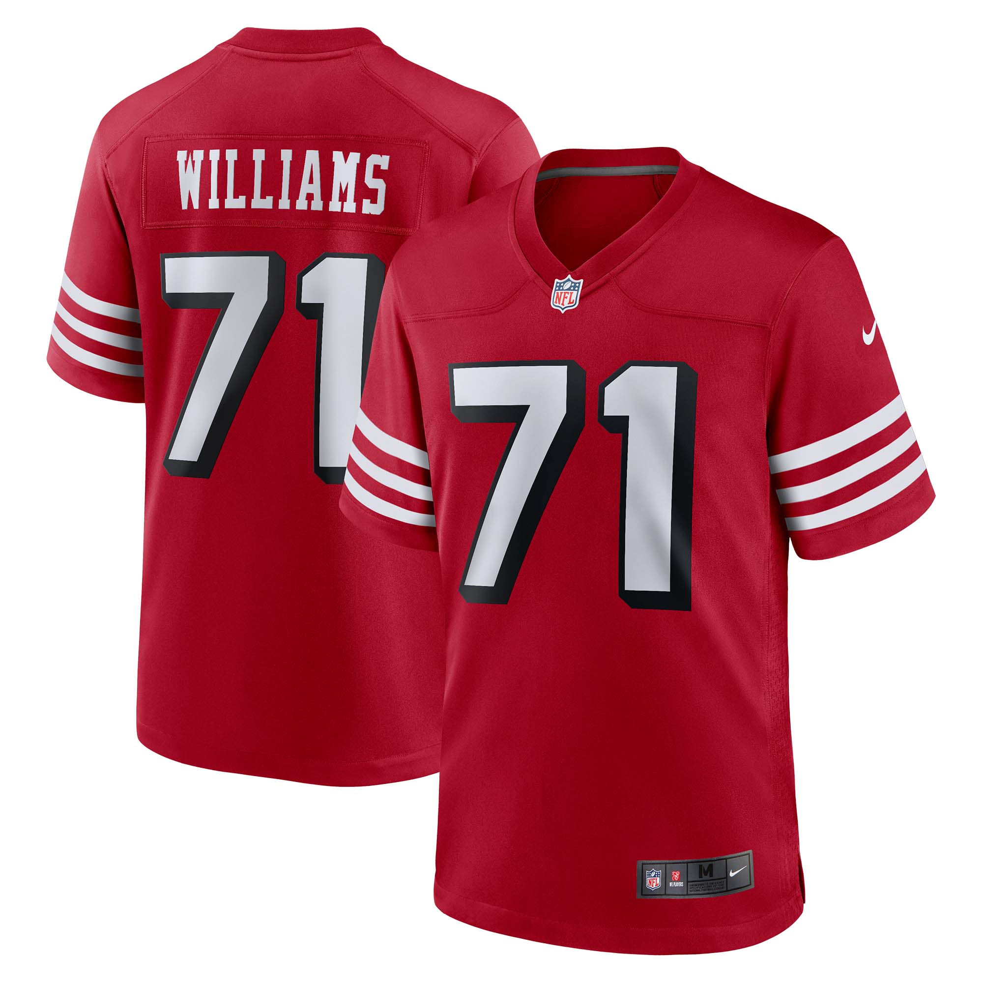 Men's San Francisco 49ers Trent Williams Scarlet Alternate Game Jersey JS6258 Saliibo