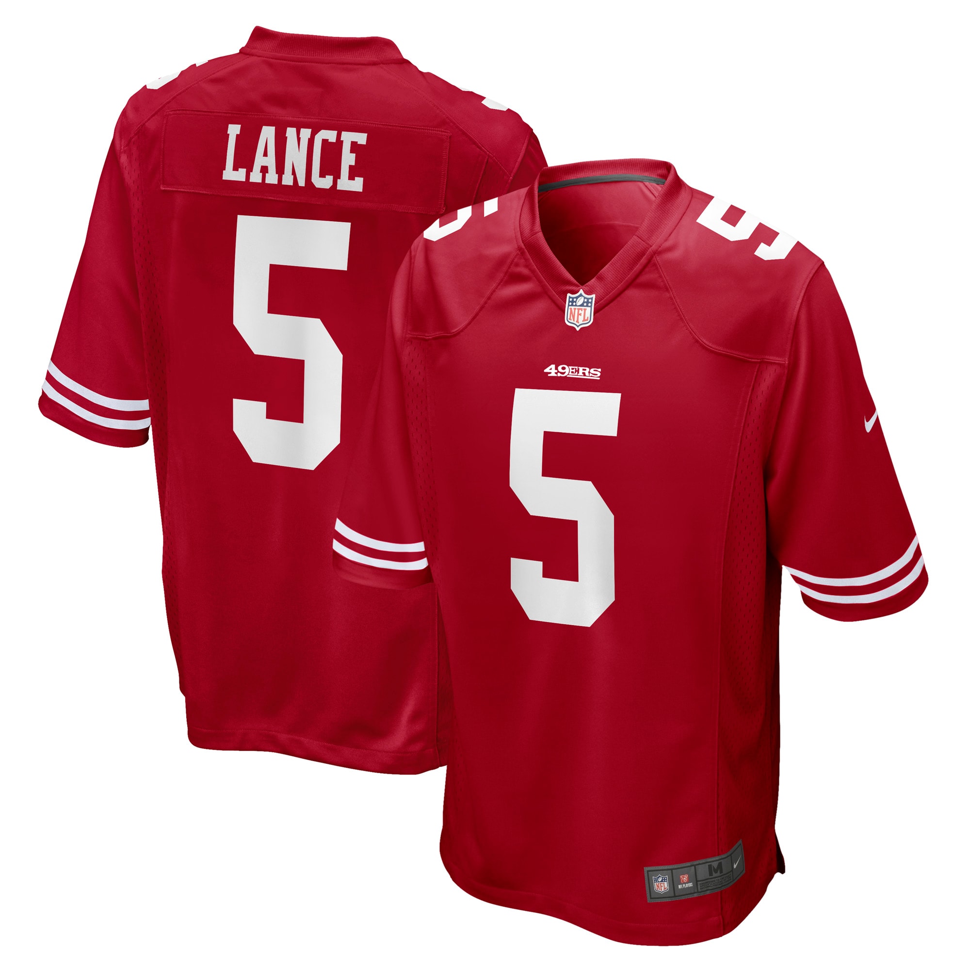 Men's San Francisco 49ers Trey Lance Scarlet Game Jersey JS9077 Saliibo