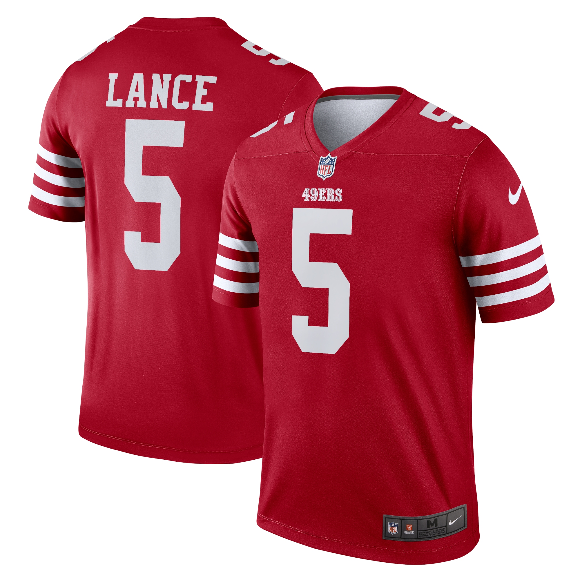 Men's San Francisco 49ers Trey Lance Scarlet Team Legend Player Performance Top JS5337 Saliibo
