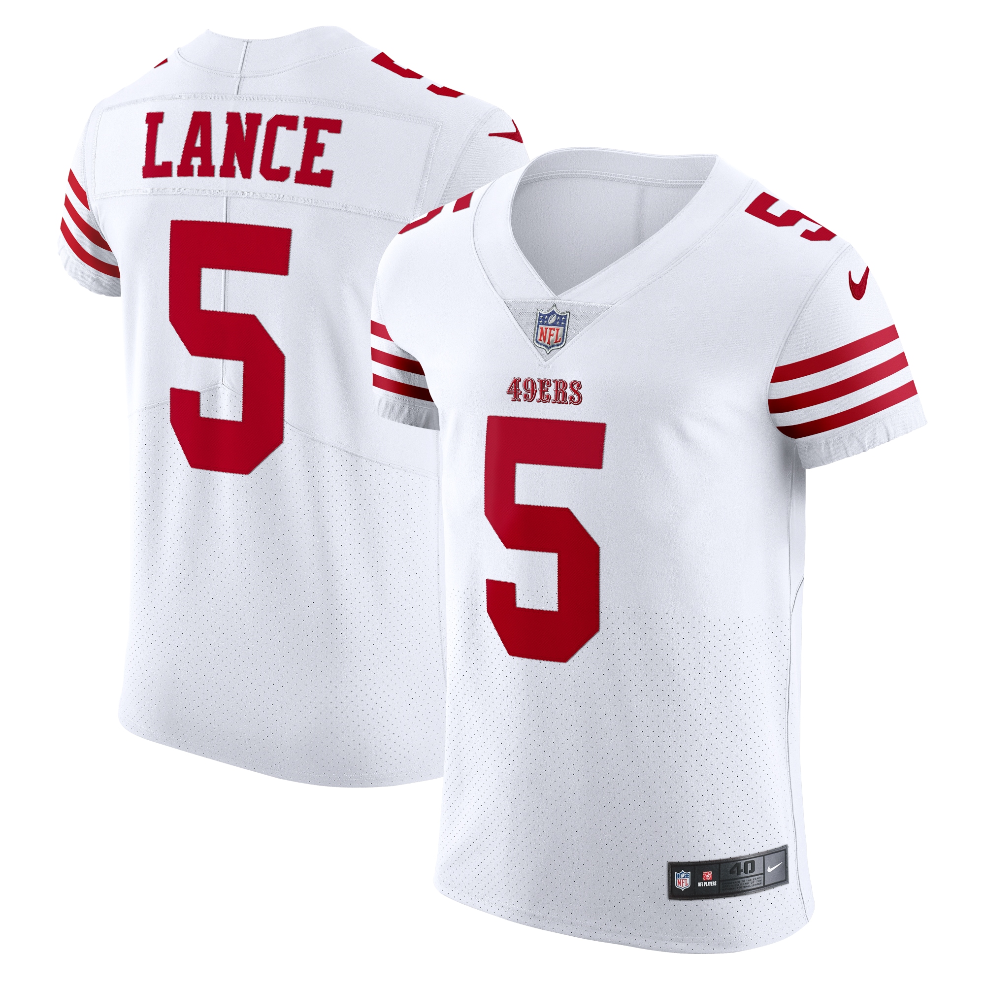 Men's San Francisco 49ers Trey Lance White Vapor Elite Jersey JS3470 Saliibo