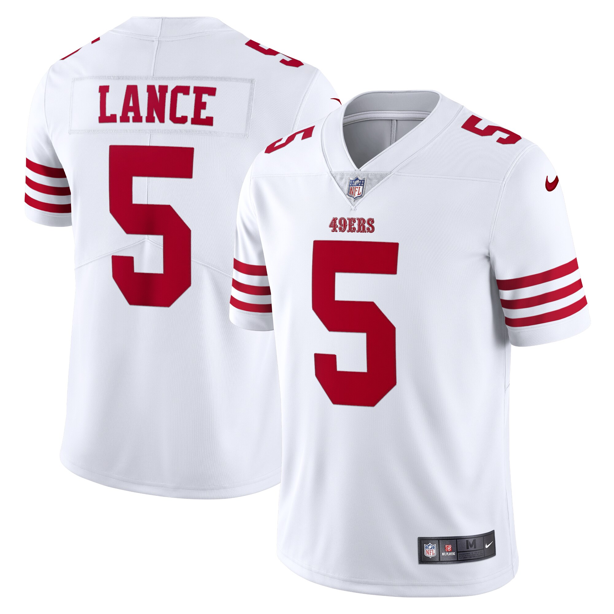 Men's San Francisco 49ers Trey Lance White Vapor Limited Jersey JS9224 Saliibo
