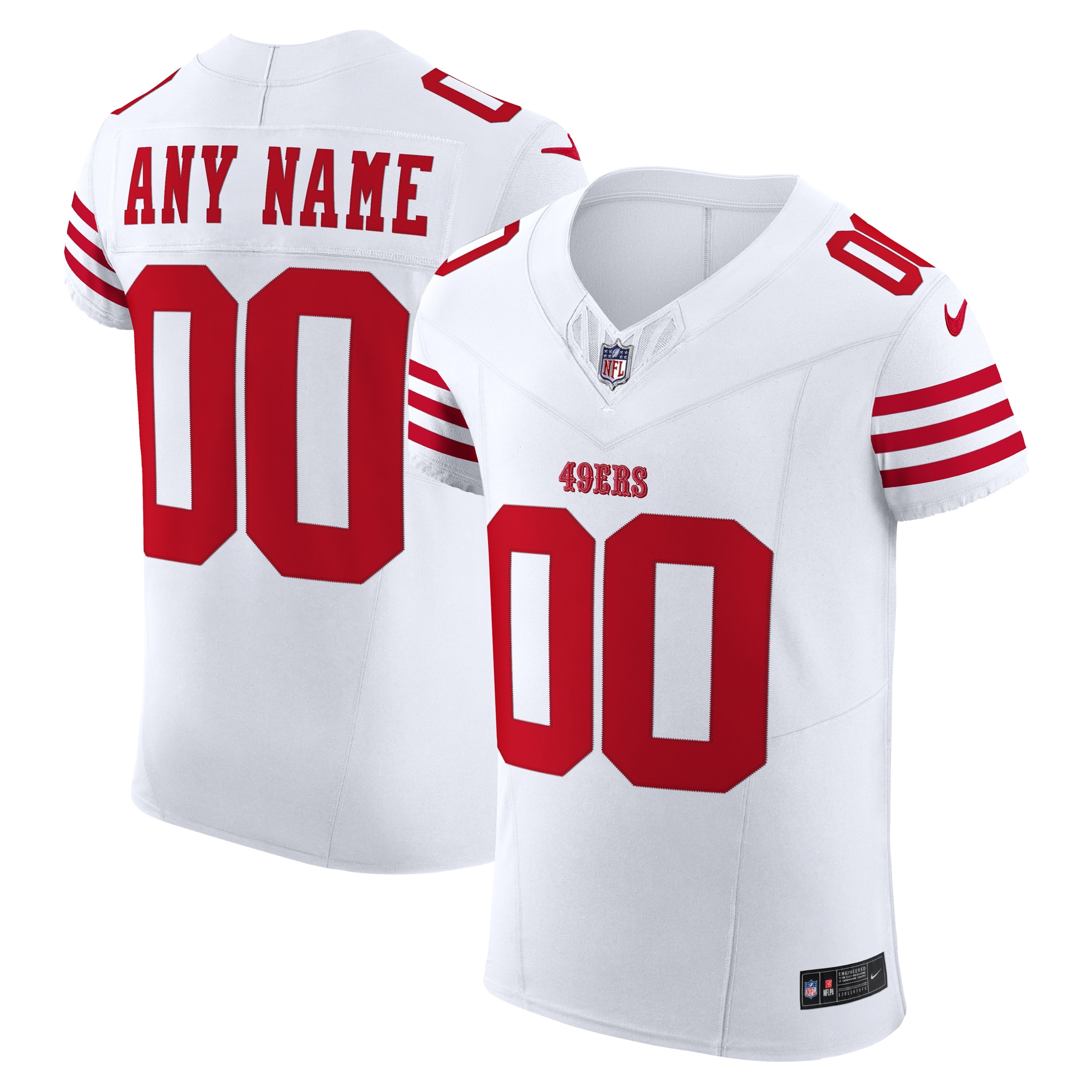 Men's San Francisco 49ers White Vapor F.U.S.E. Elite Custom Jersey JS6638 Saliibo