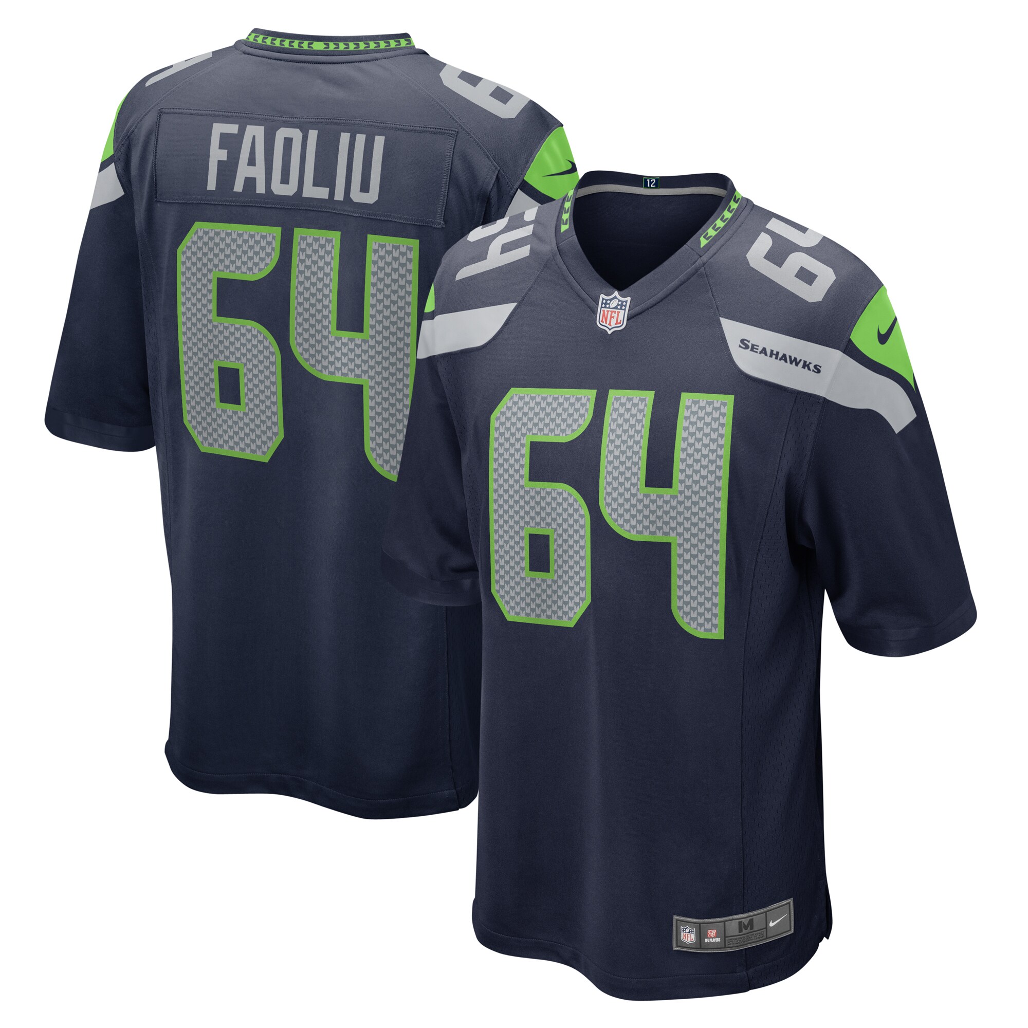 Men's Seattle Seahawks Austin Faoliu College Navy Game Jersey JS4402 Saliibo