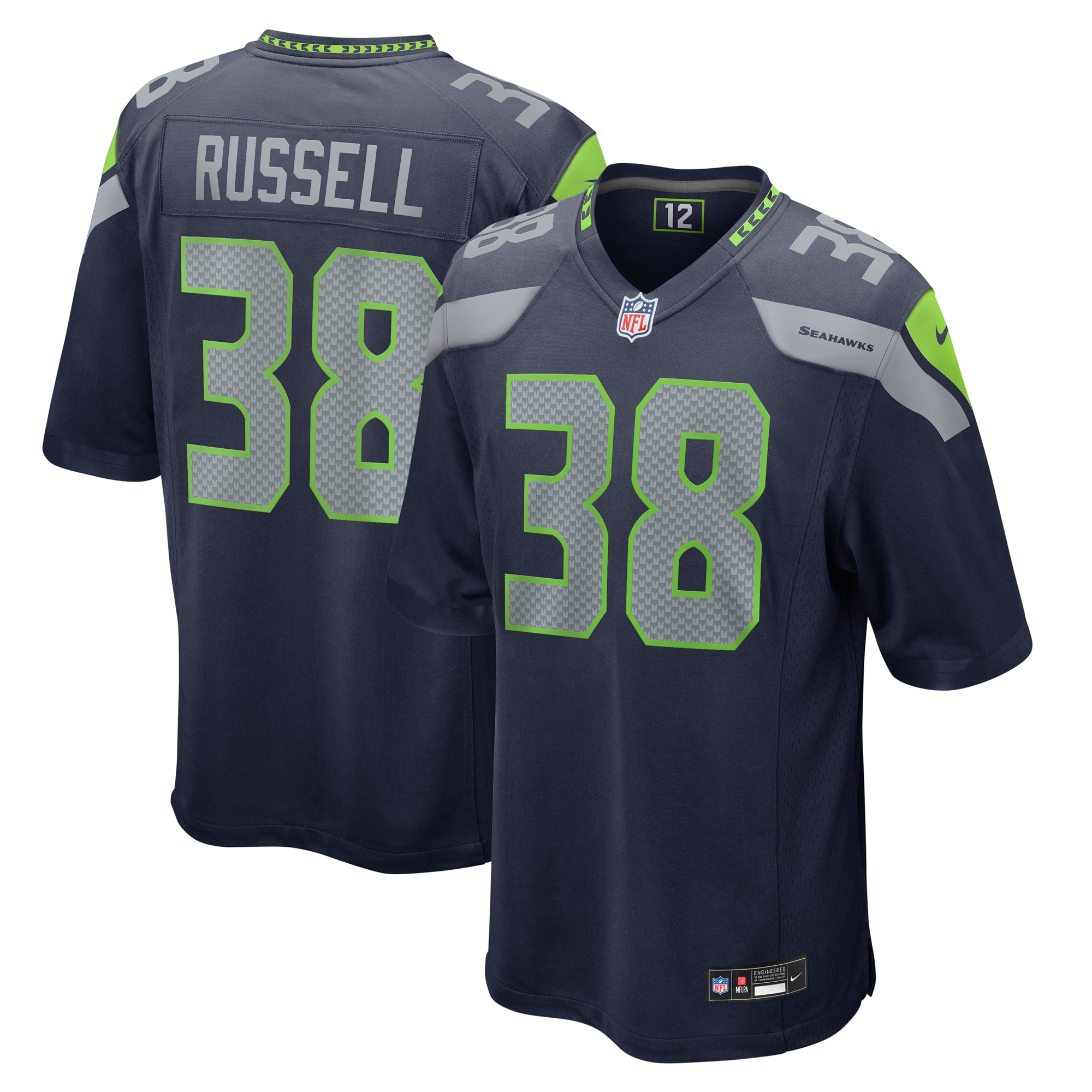 Men's Seattle Seahawks Brady Russell College Navy Game Jersey JS1199 Saliibo