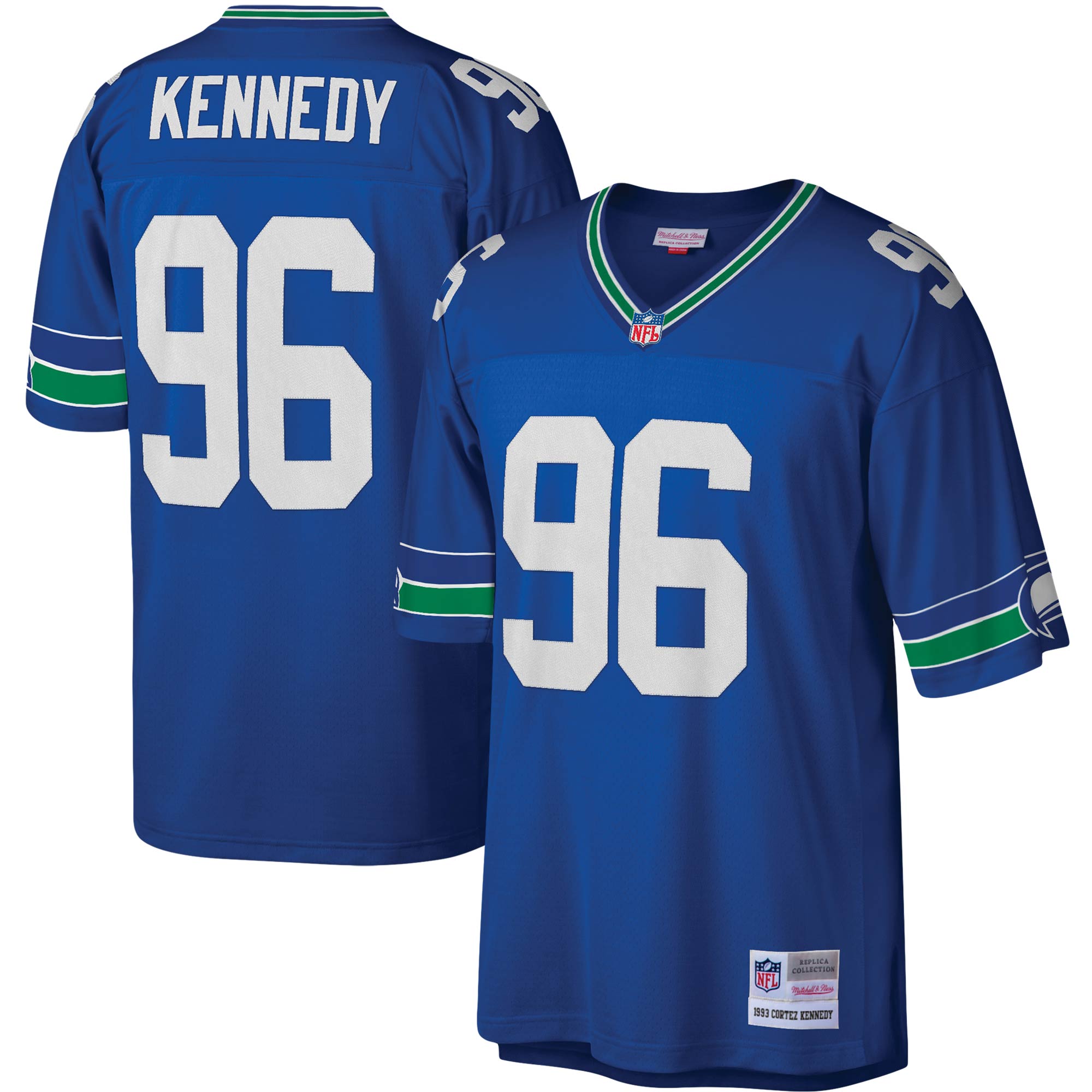 Men's Seattle Seahawks Cortez Kennedy Mitchell & Ness Royal Legacy Jersey JS1968 Saliibo