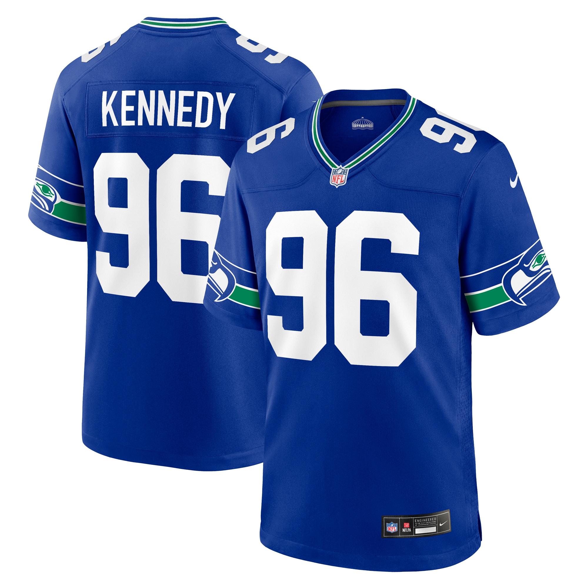 Men's Seattle Seahawks Cortez Kennedy Royal Throwback Retired Player Game Jersey JS2914 Saliibo