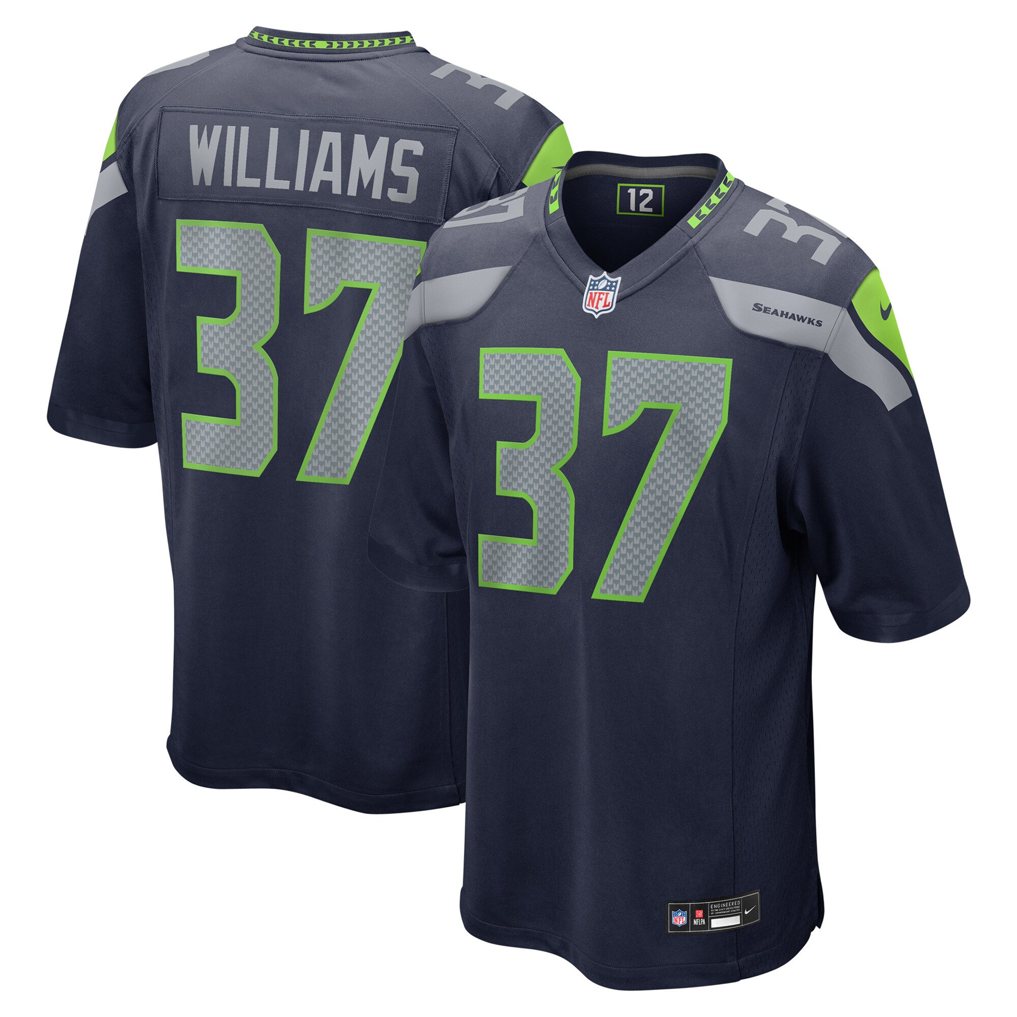 Men's Seattle Seahawks Damarion Williams College Navy Game Jersey JS2310 Saliibo